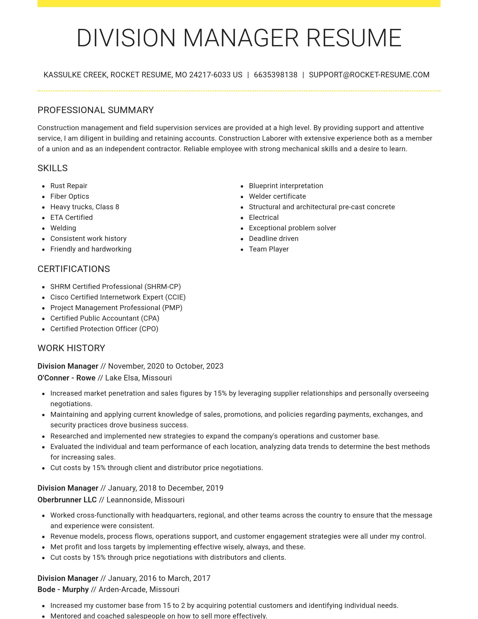Grand resume template