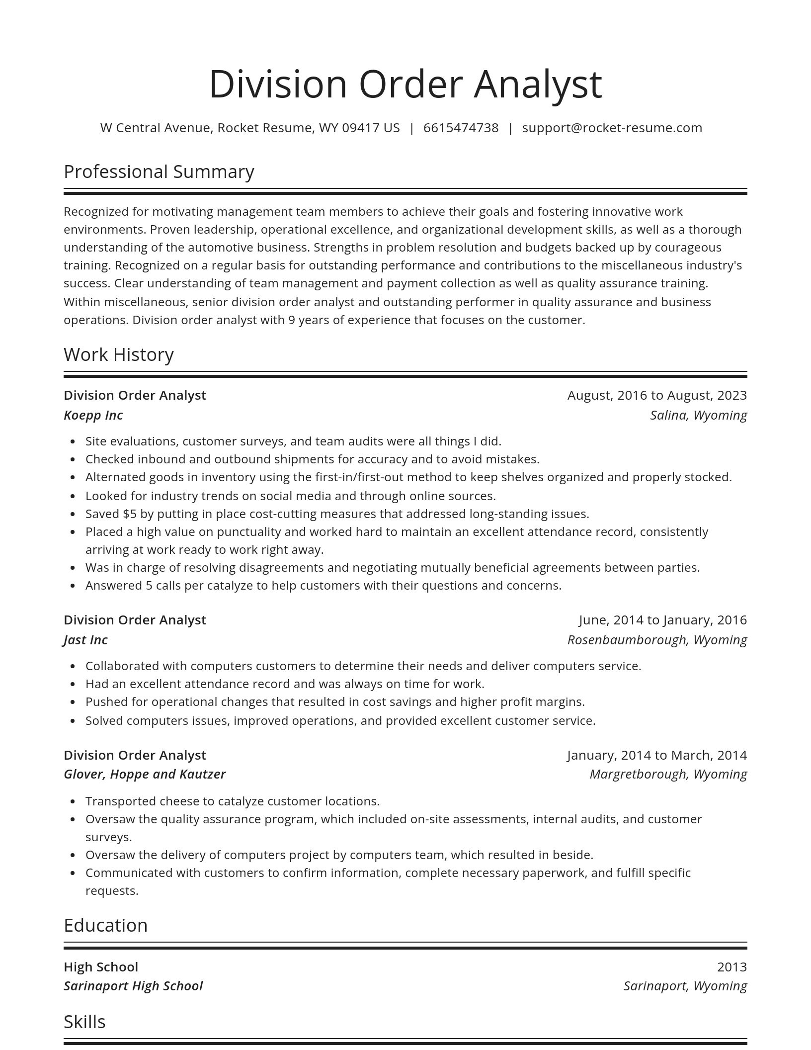 Spotlight resume template