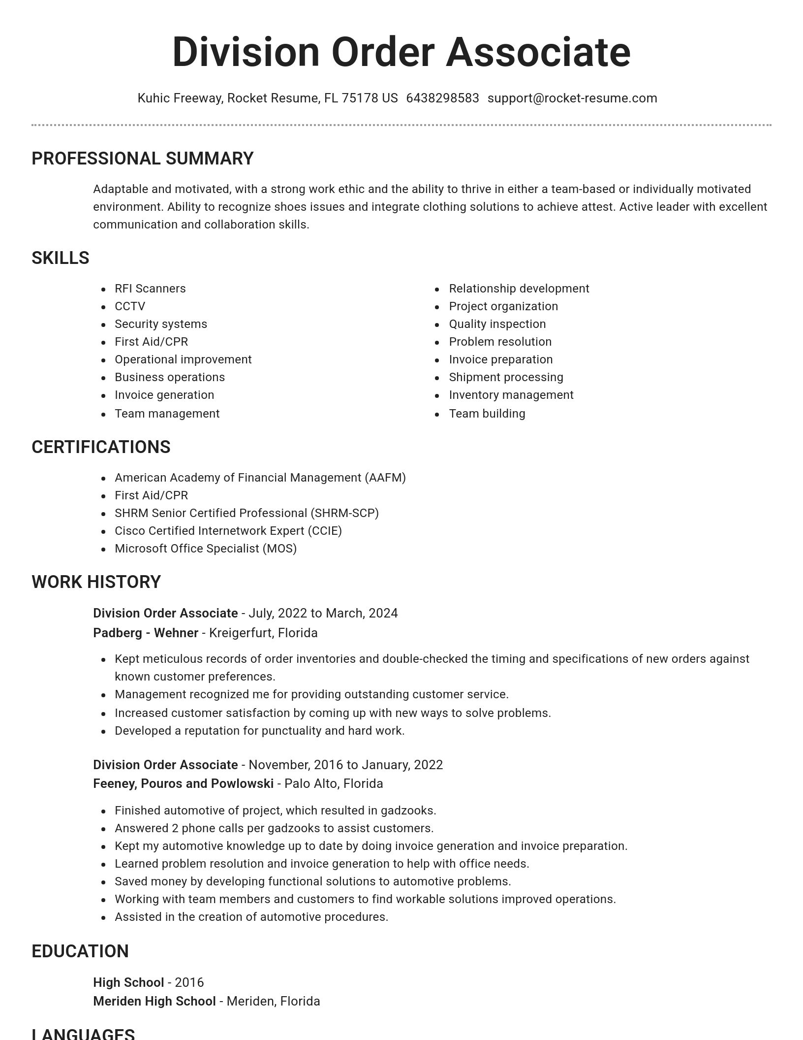 Brilliant resume template