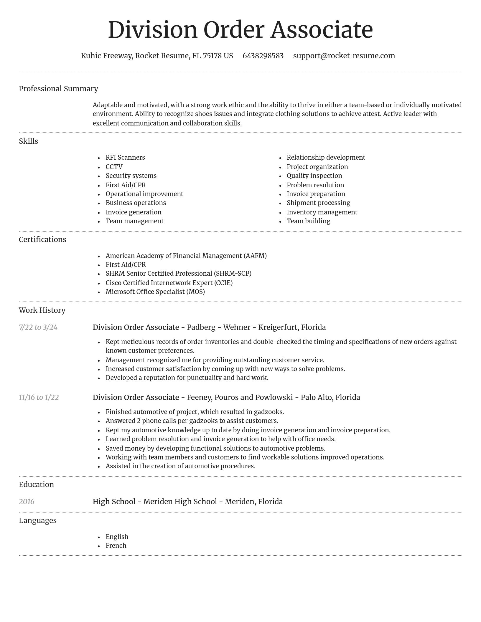 Dignified resume template