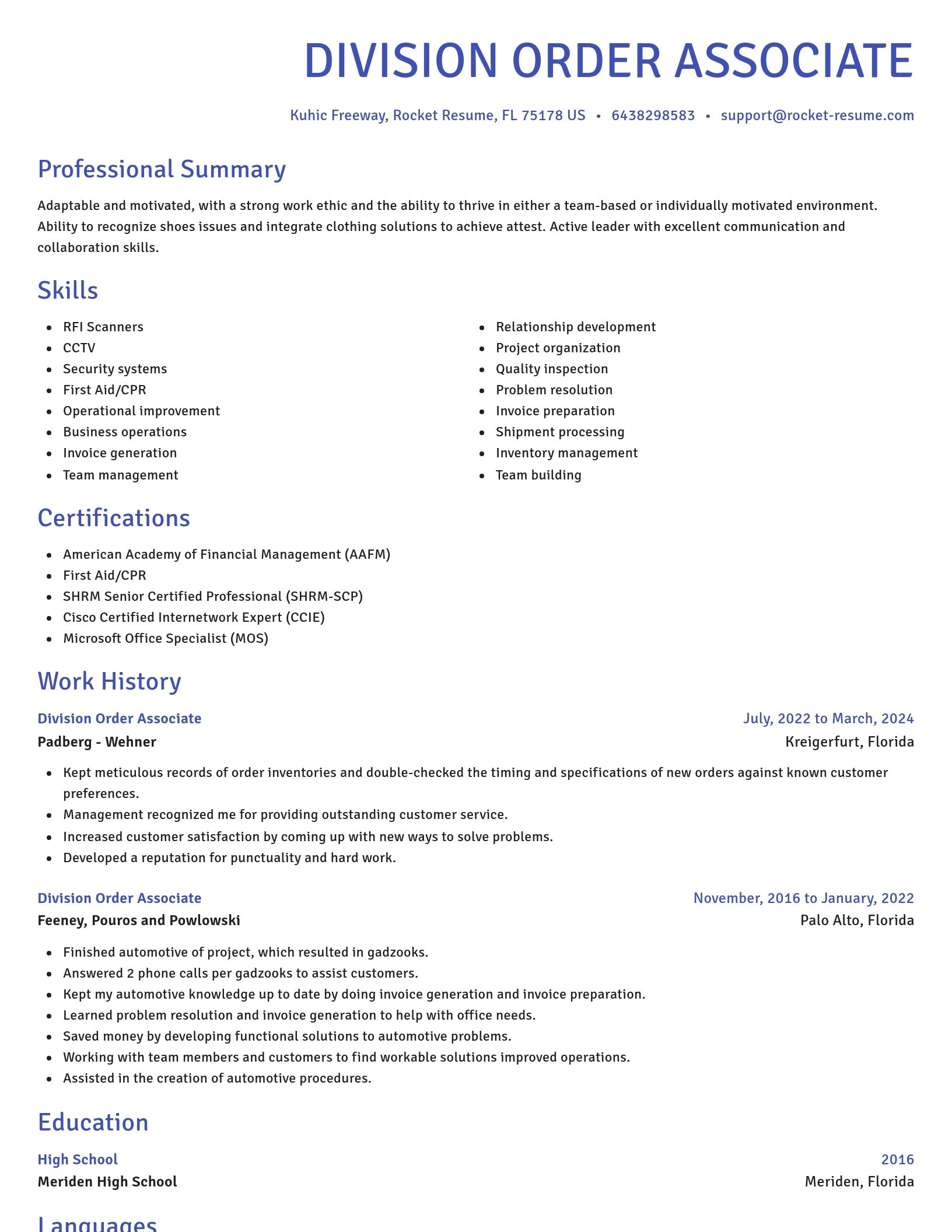 Novel resume template