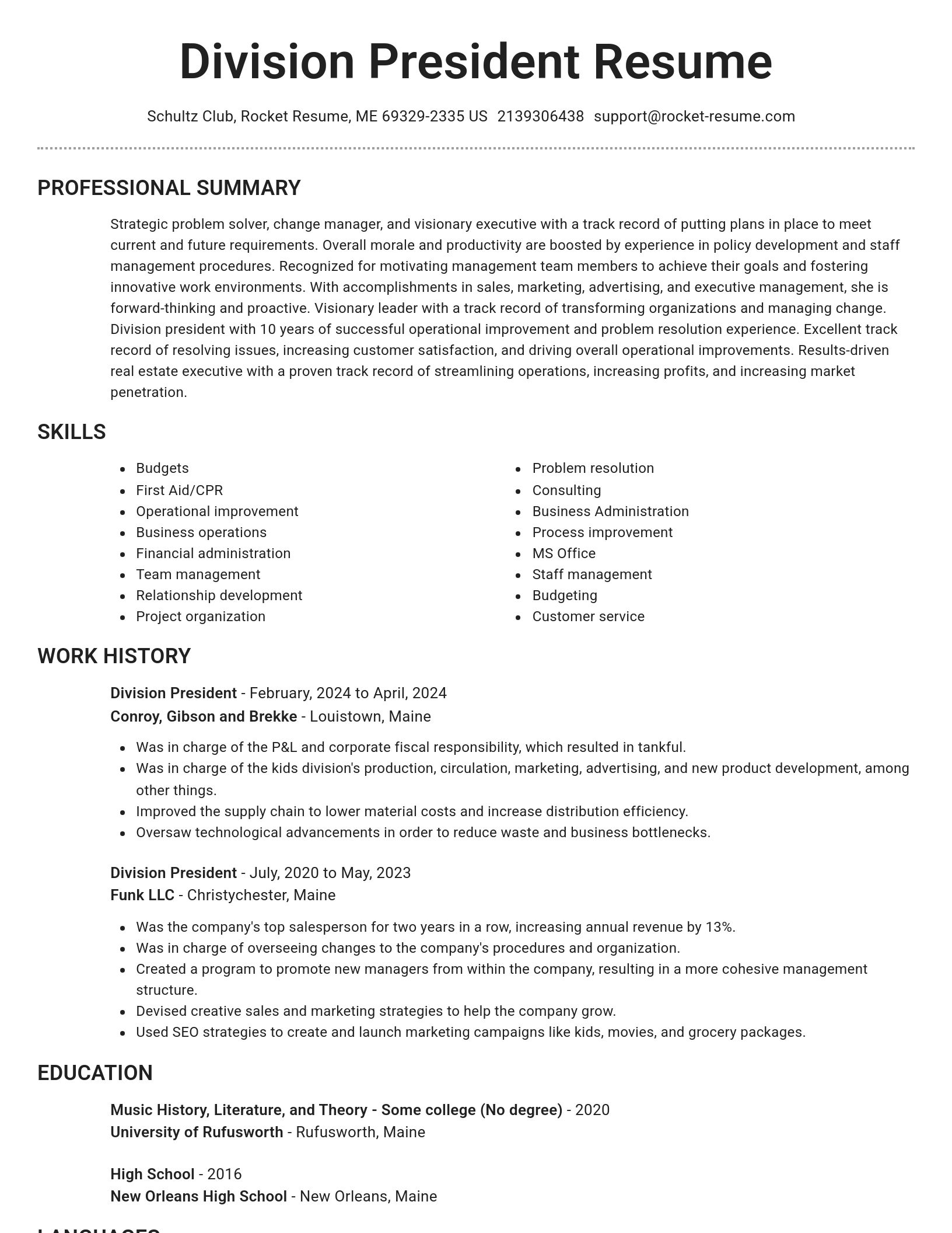 Brilliant resume template