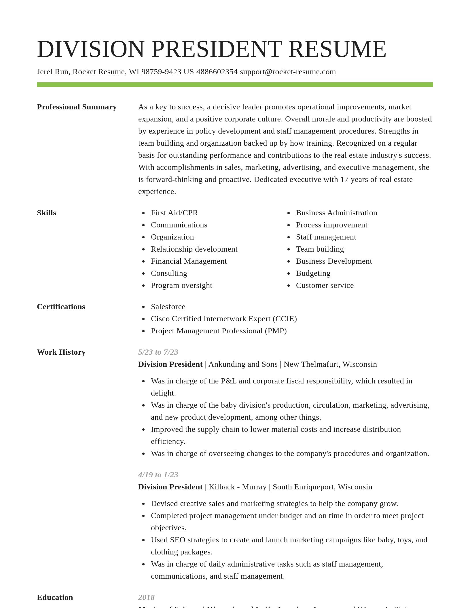 Smart resume template