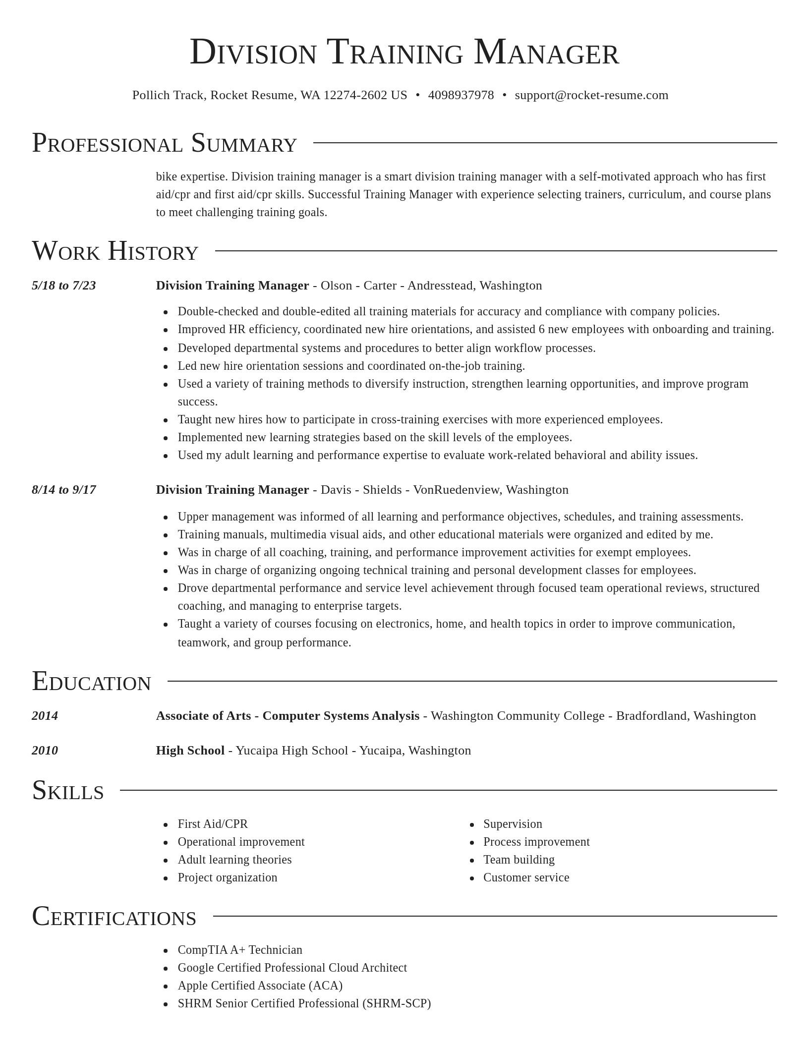 Director resume template