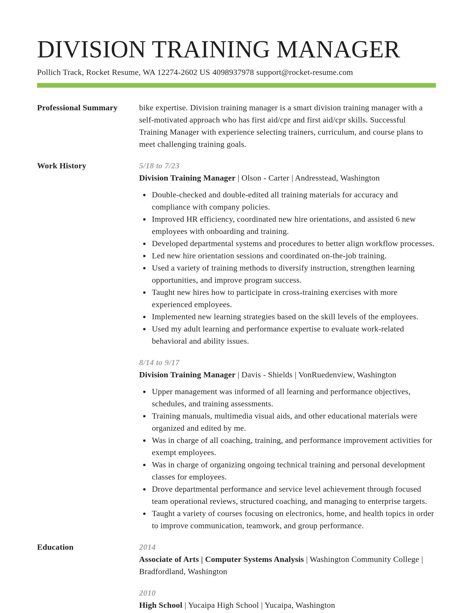 Smart resume template
