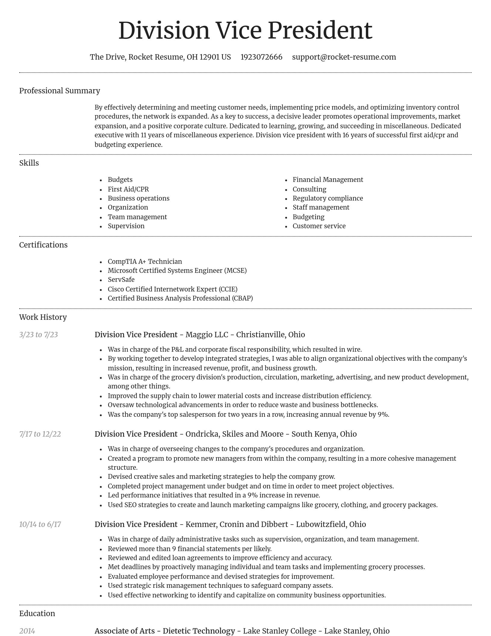 Dignified resume template