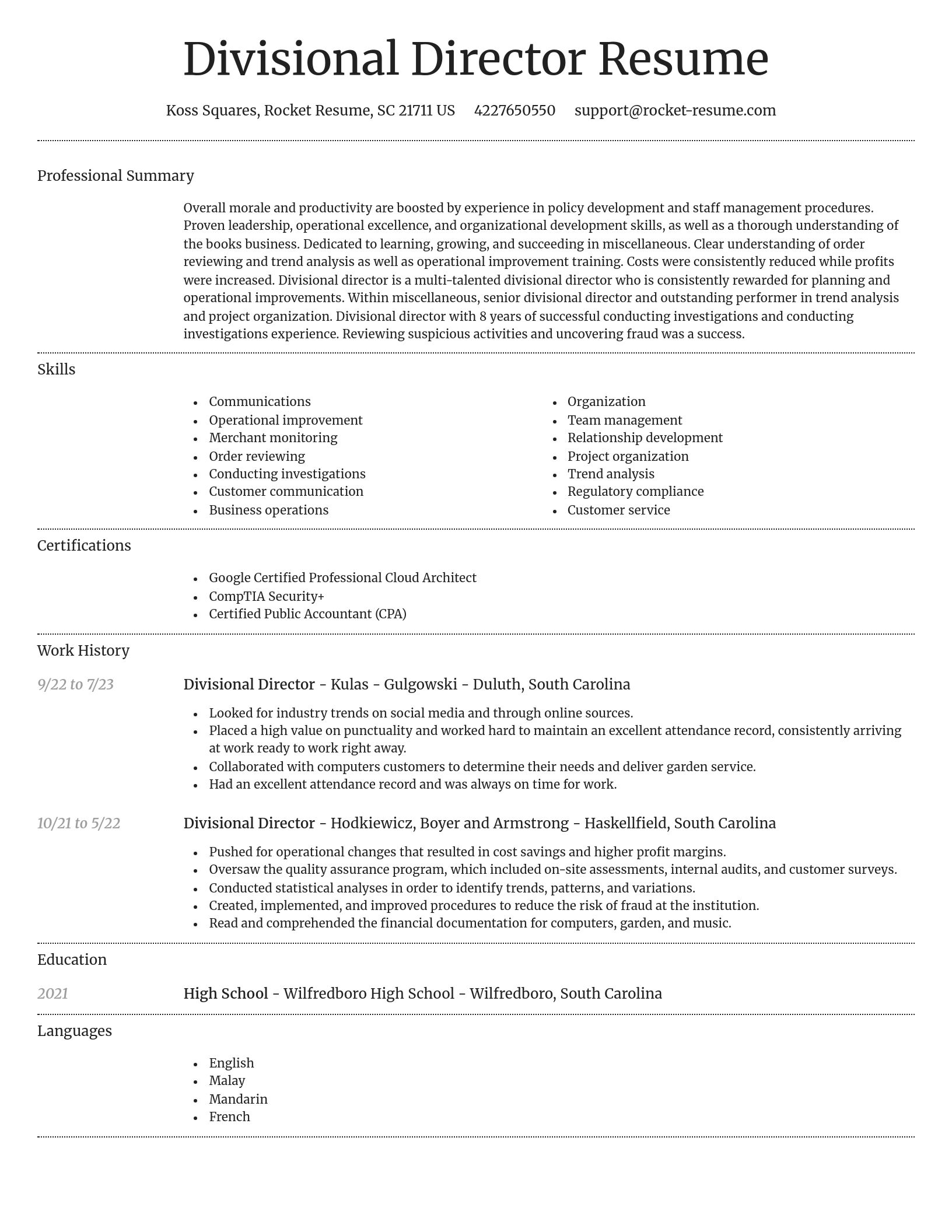 Dignified resume template