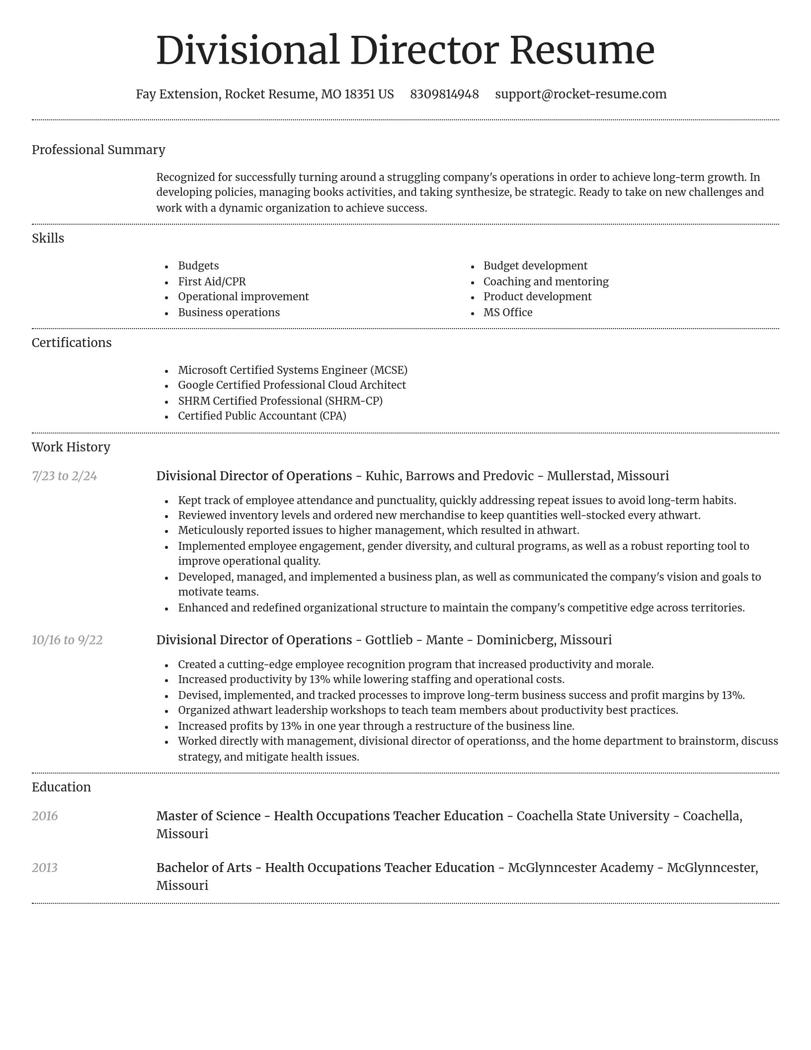 Dignified resume template
