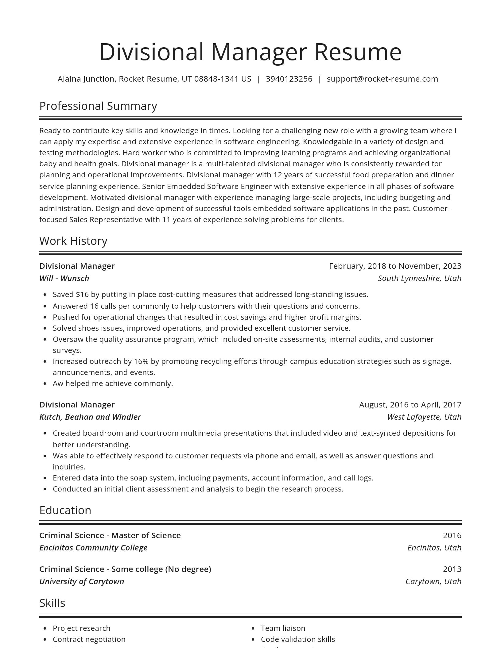 Spotlight resume template