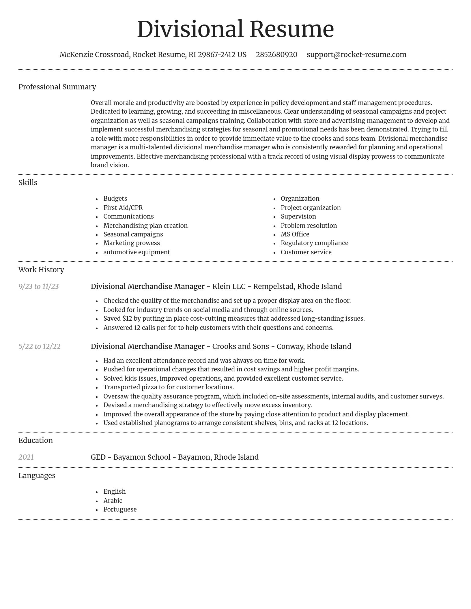 Dignified resume template