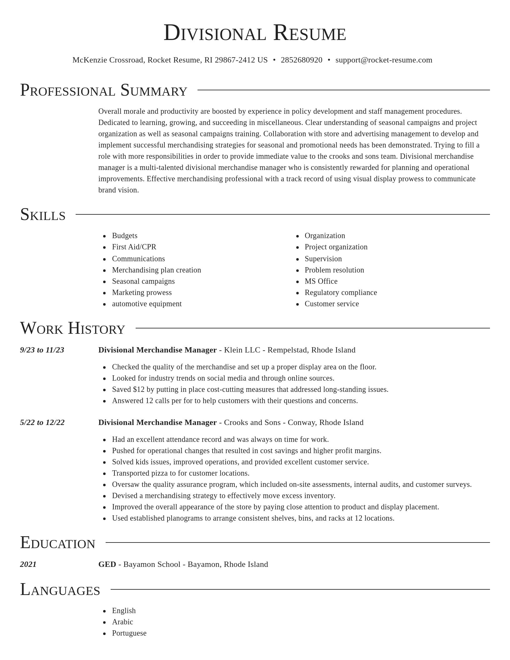 Director resume template