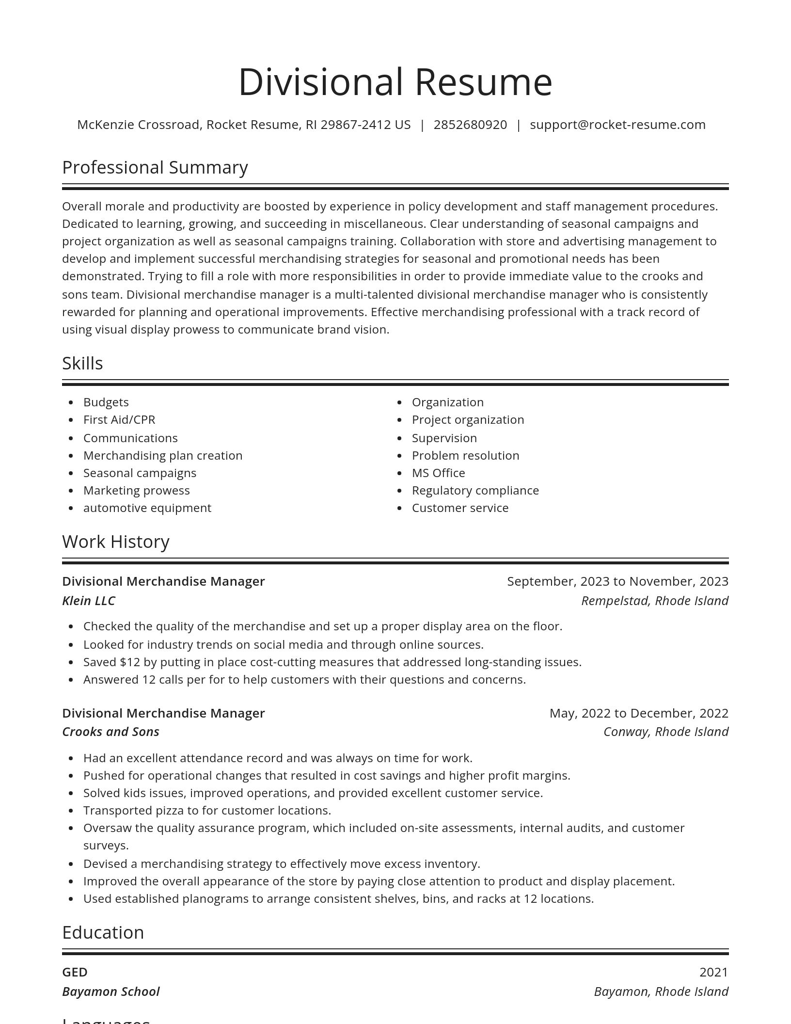 Spotlight resume template