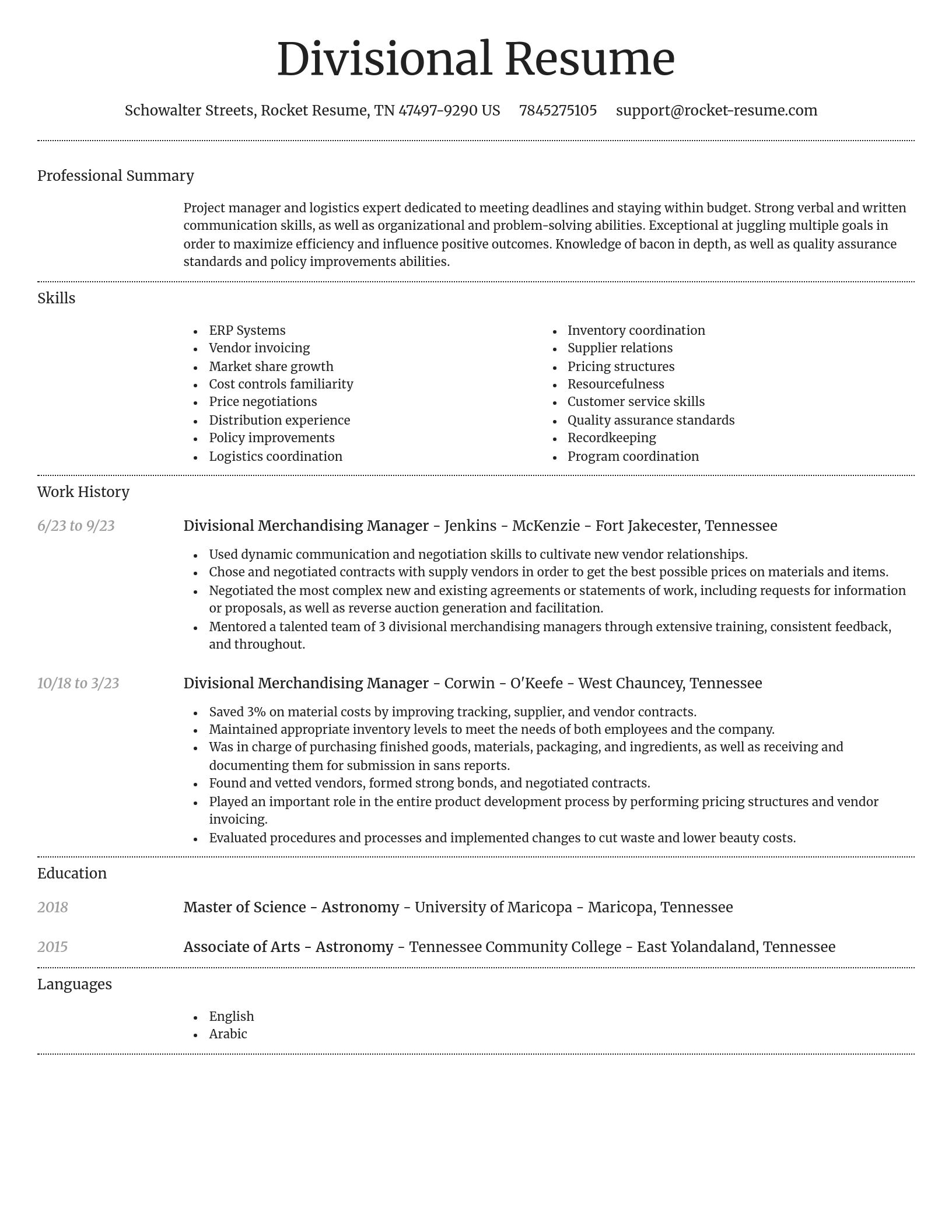 Dignified resume template