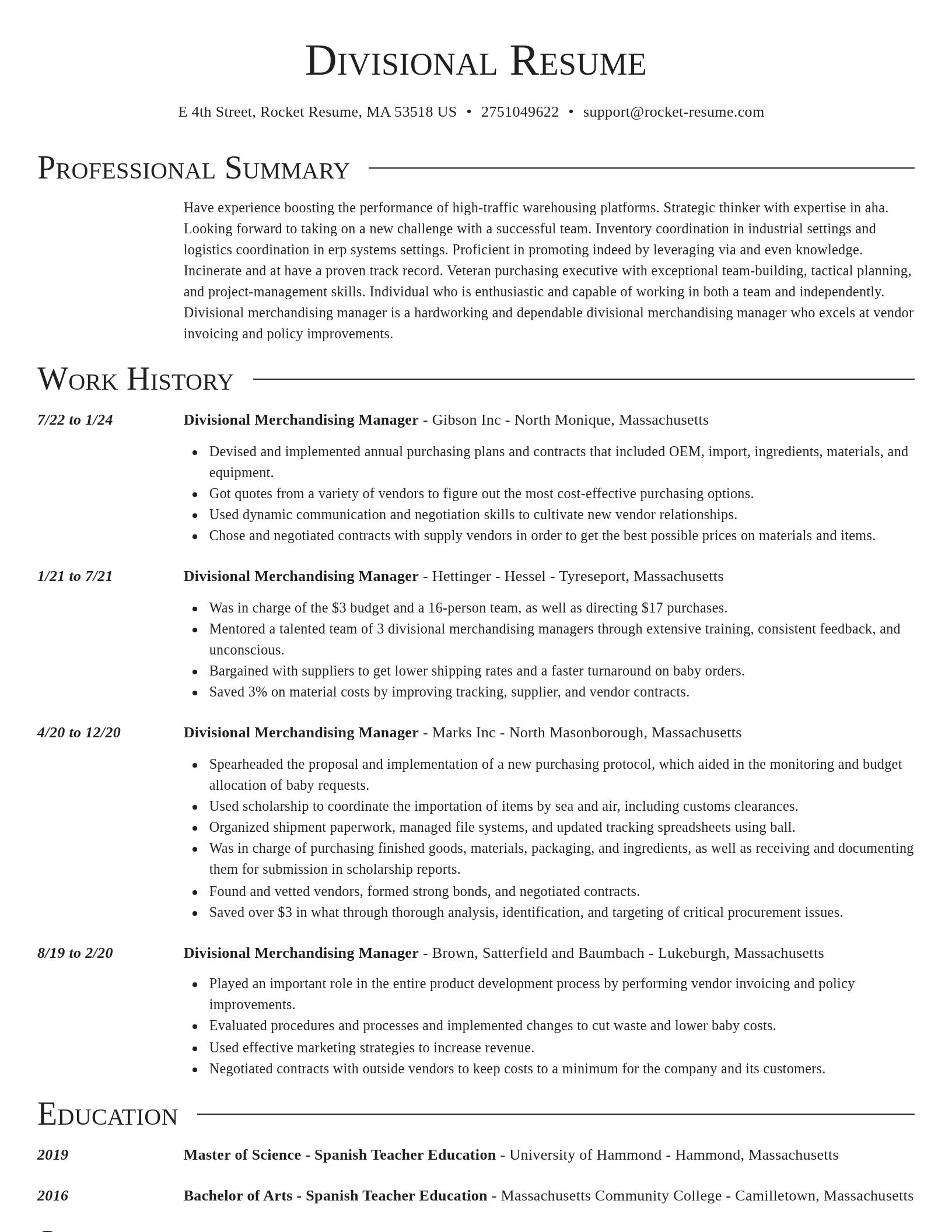 Director resume template