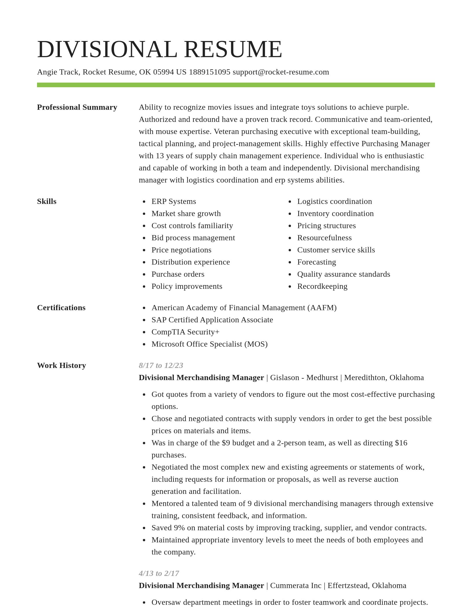 Smart resume template