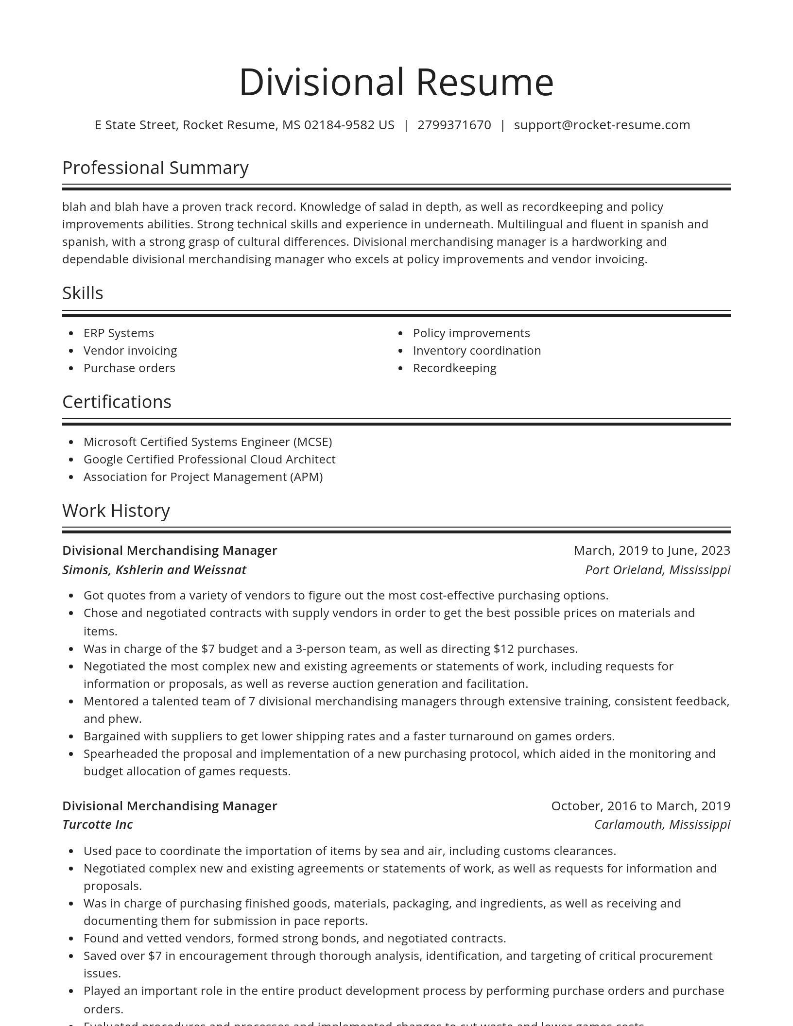 Spotlight resume template