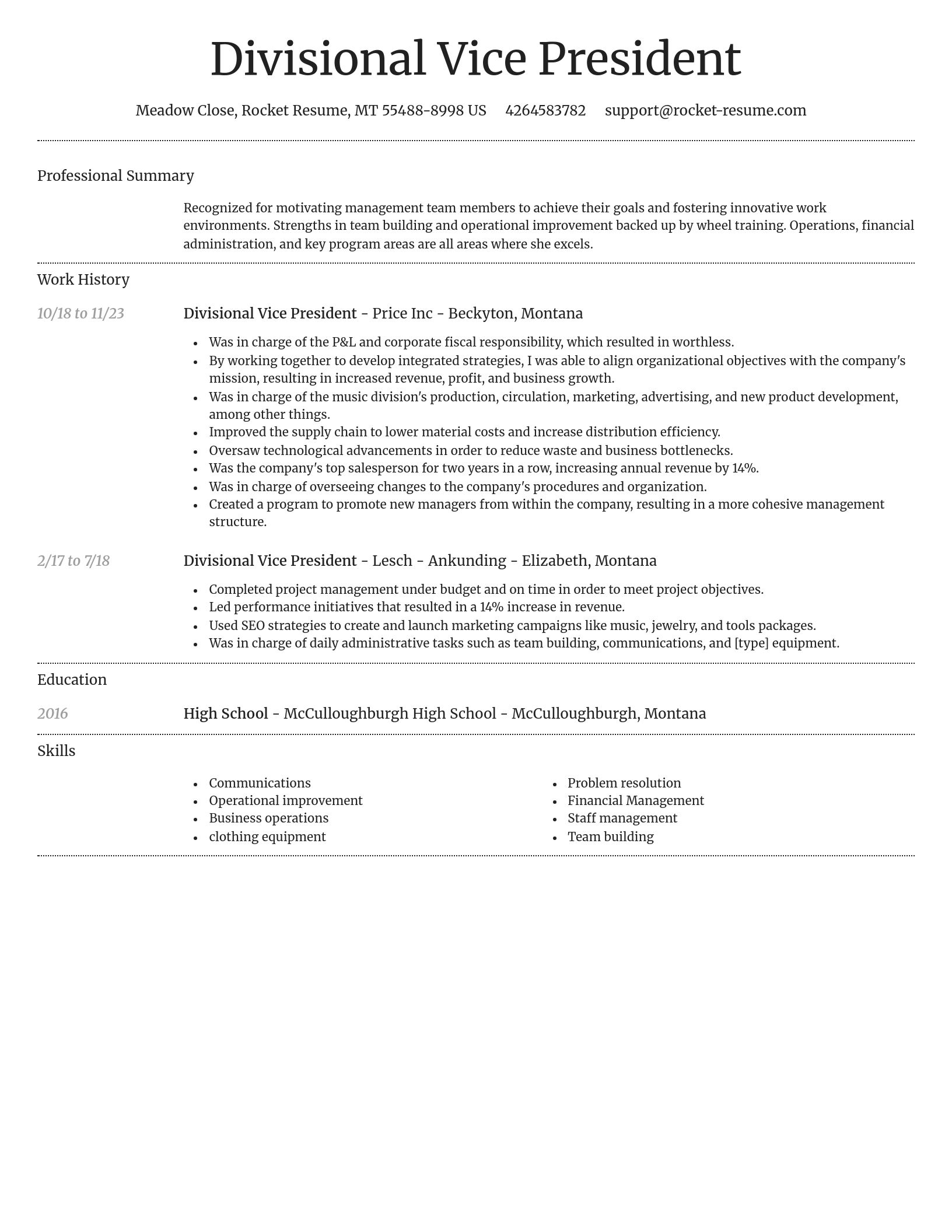 Dignified resume template