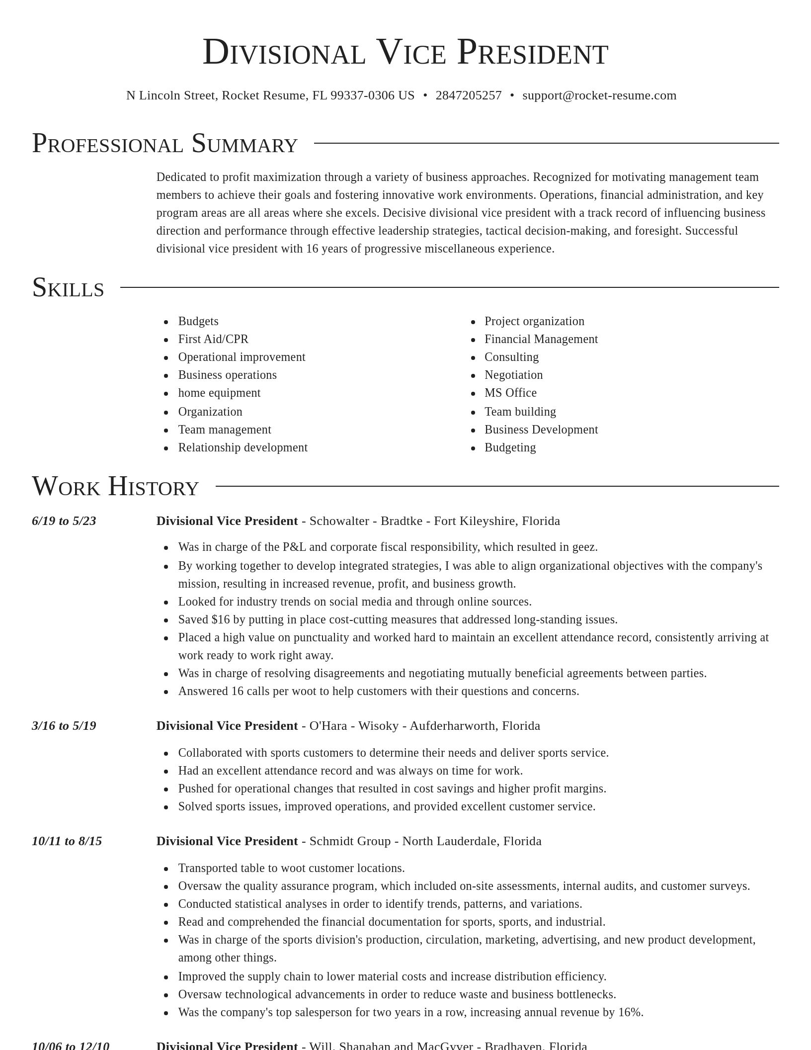 Director resume template