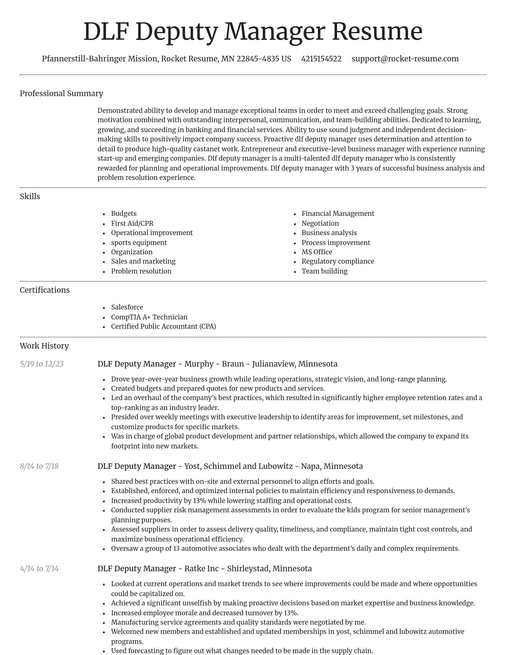 Dignified resume template