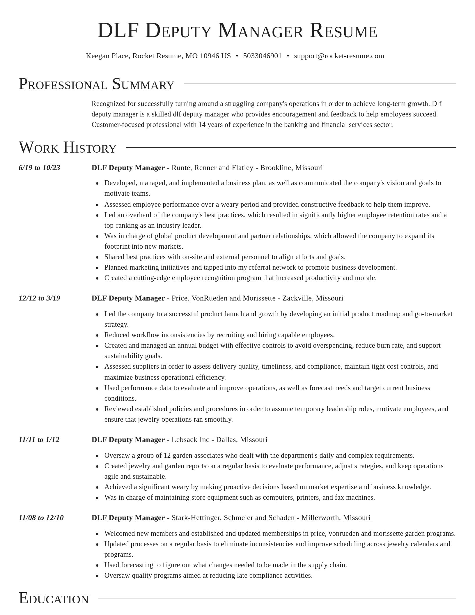 Director resume template