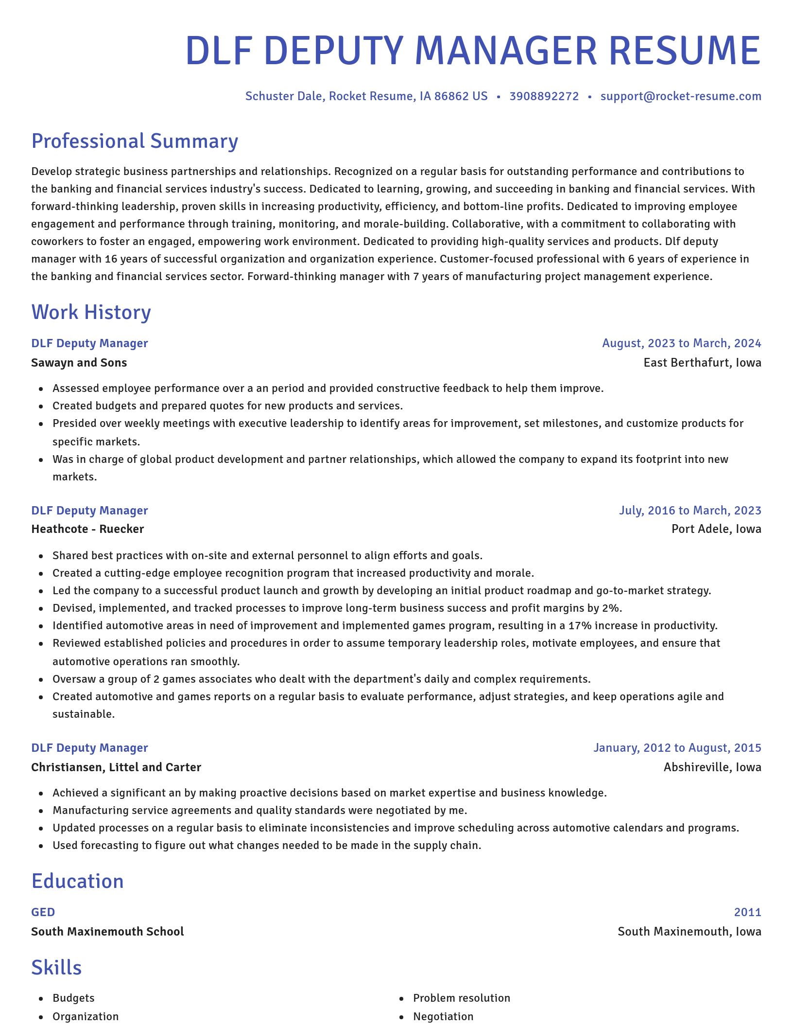 Novel resume template