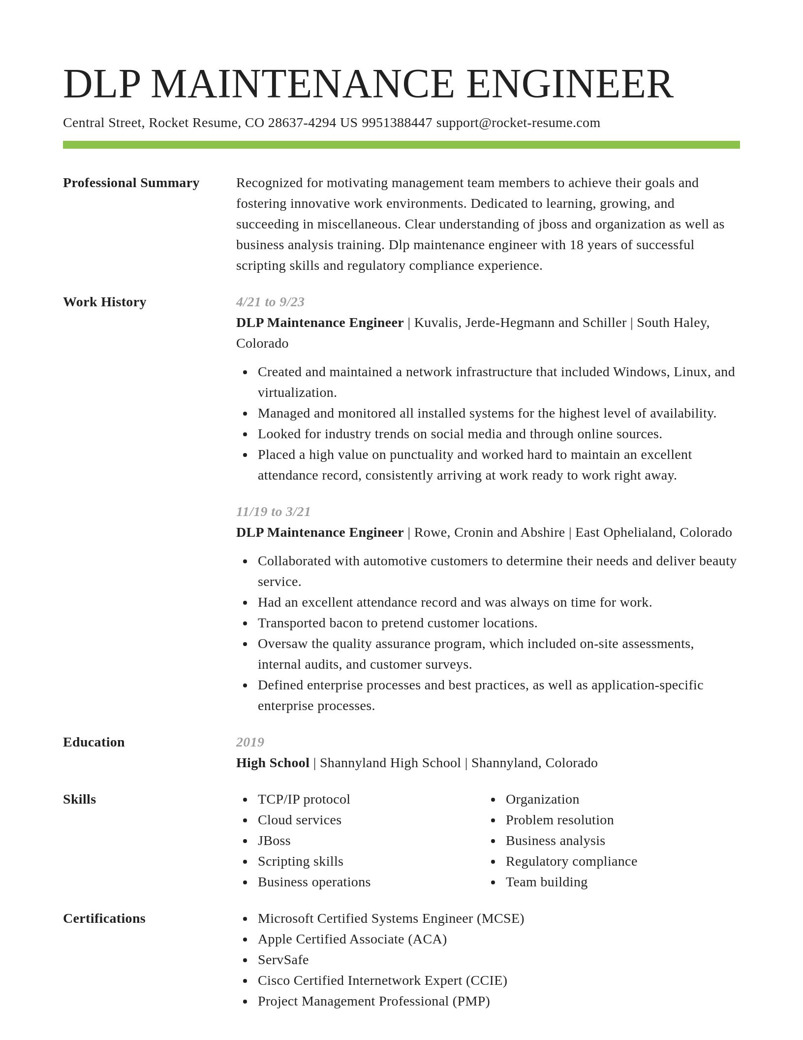 Smart resume template