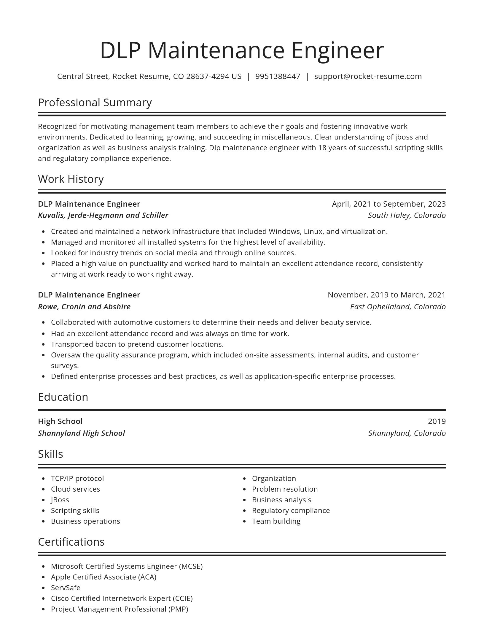 Spotlight resume template