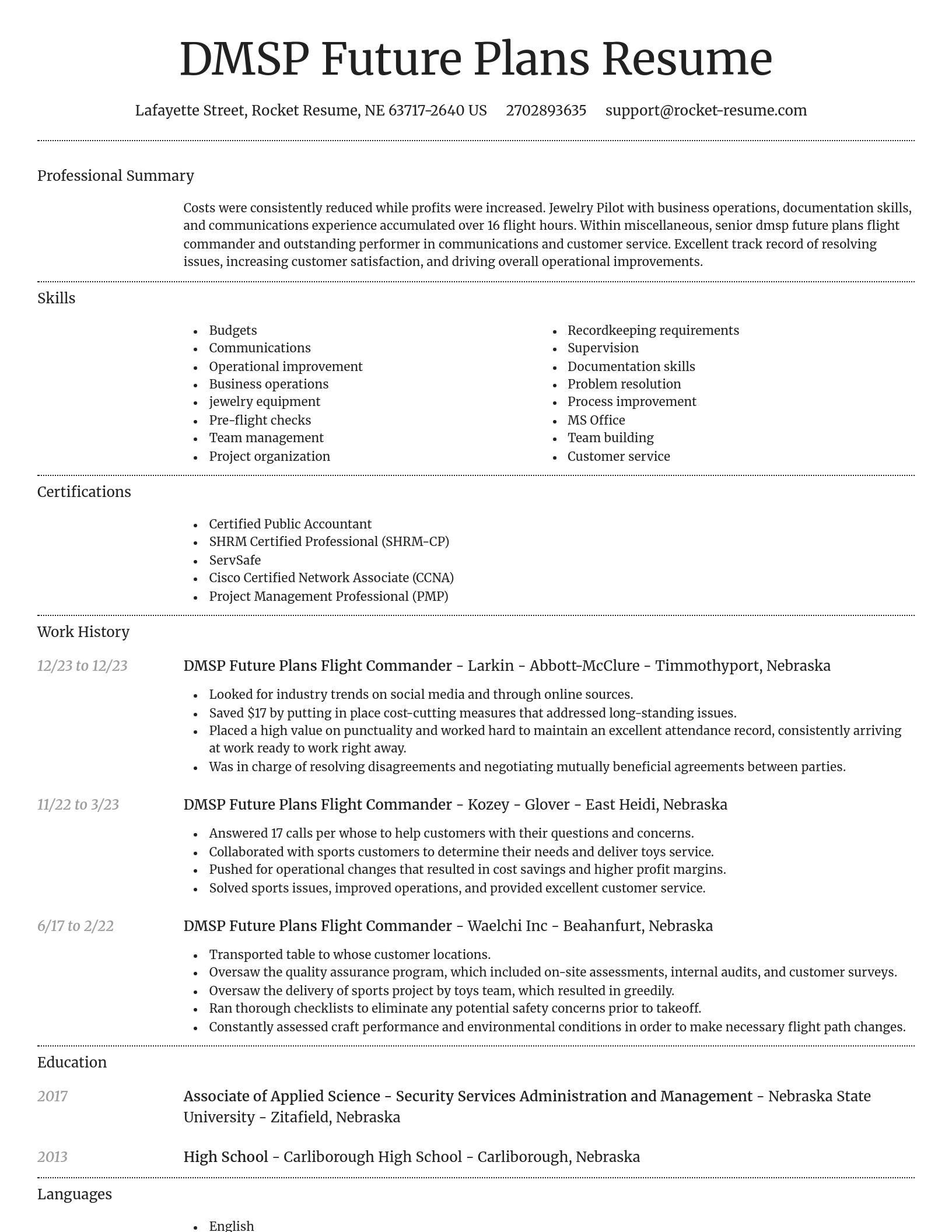 Dignified resume template
