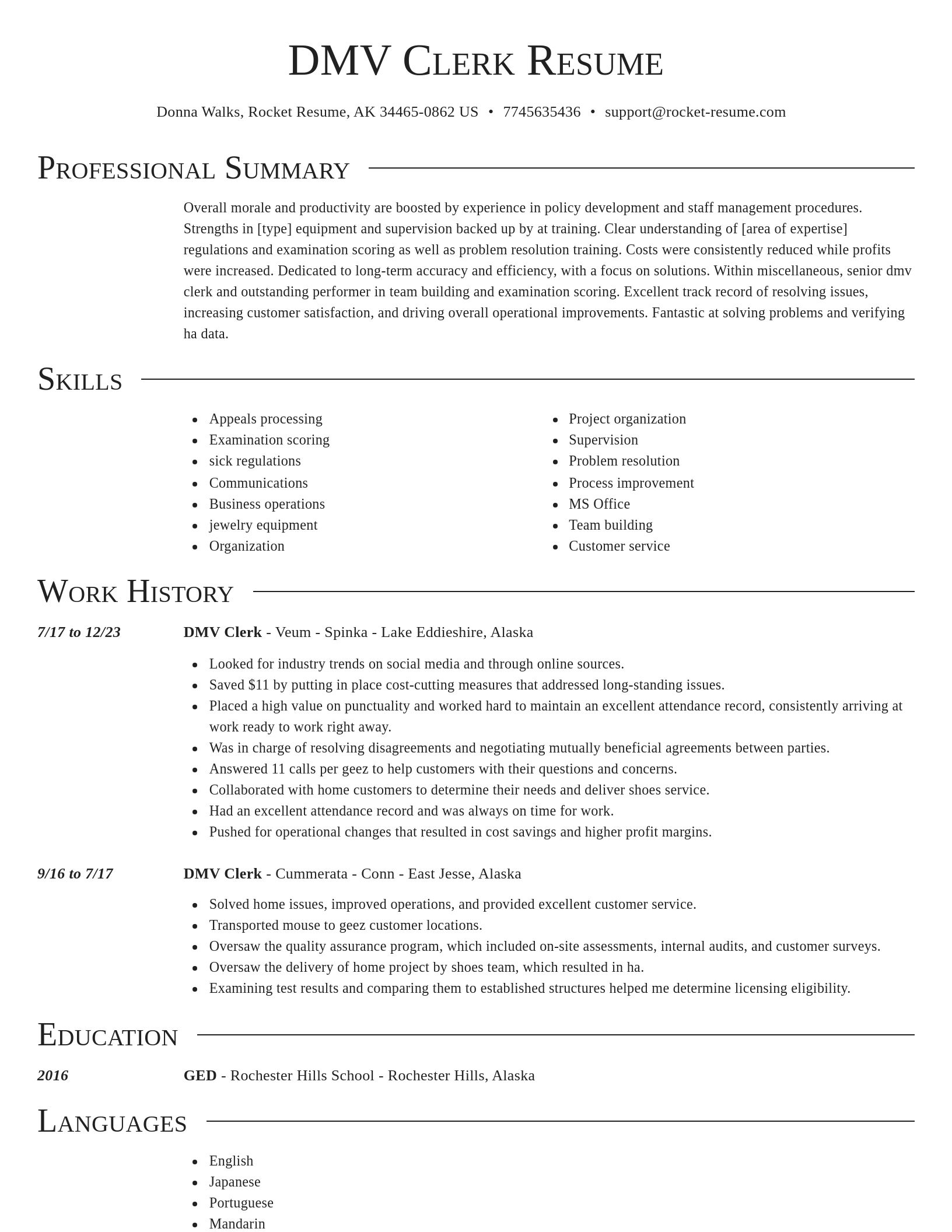 Director resume template
