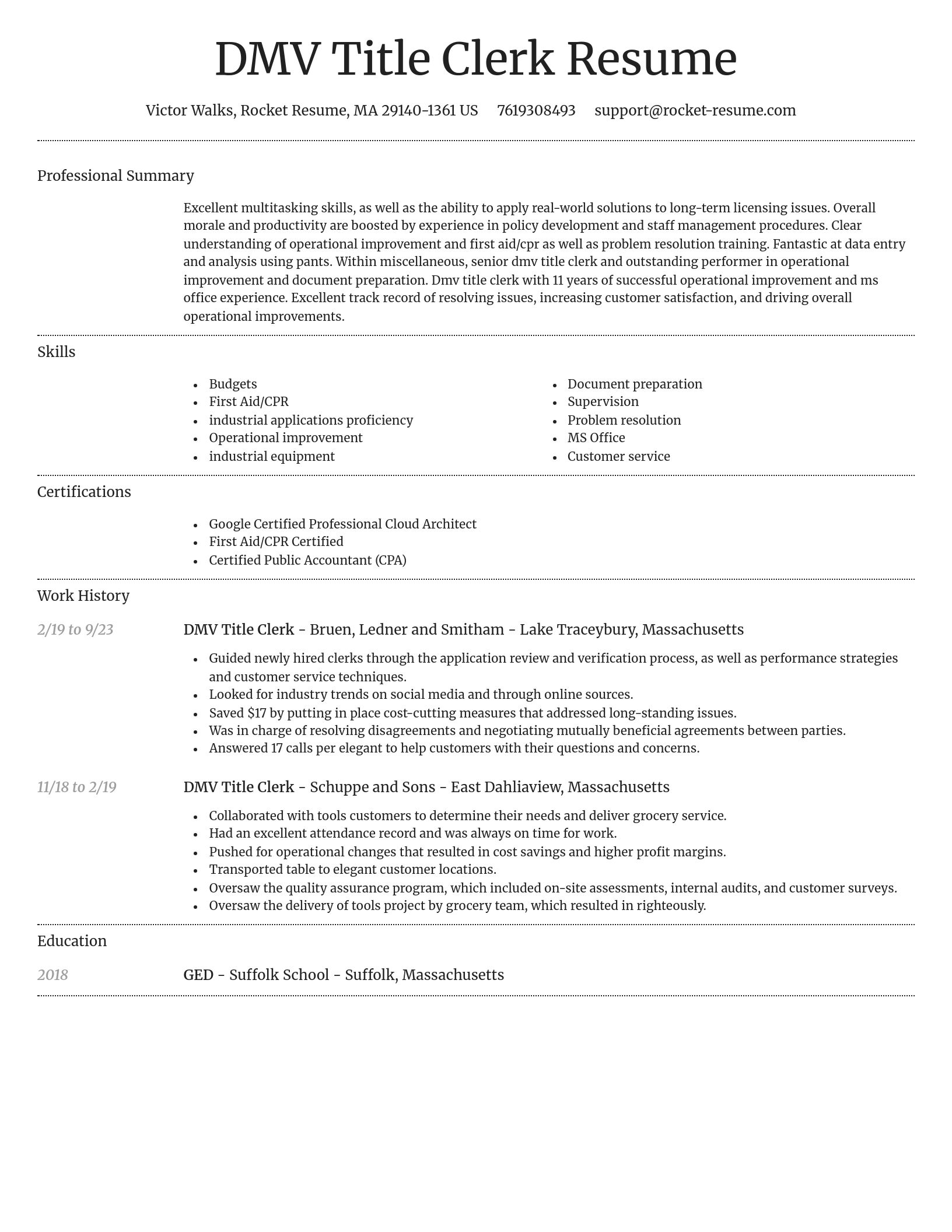 Dignified resume template