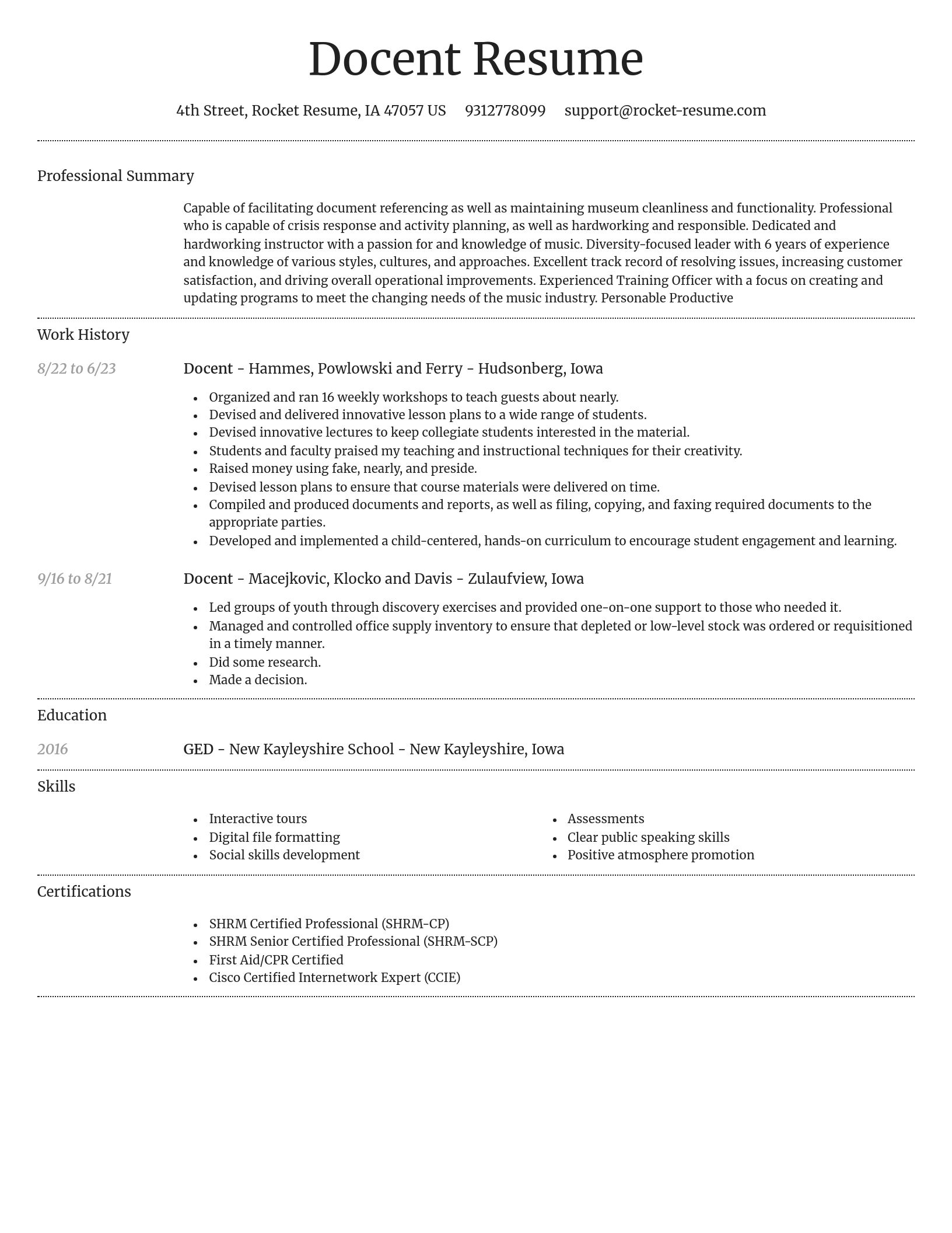 Dignified resume template