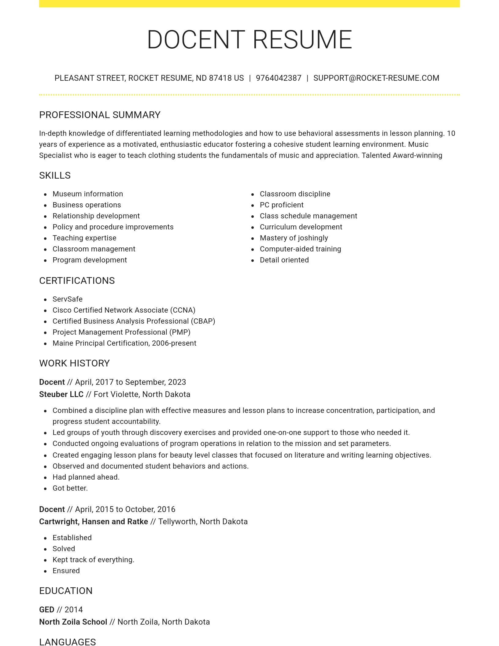 Grand resume template