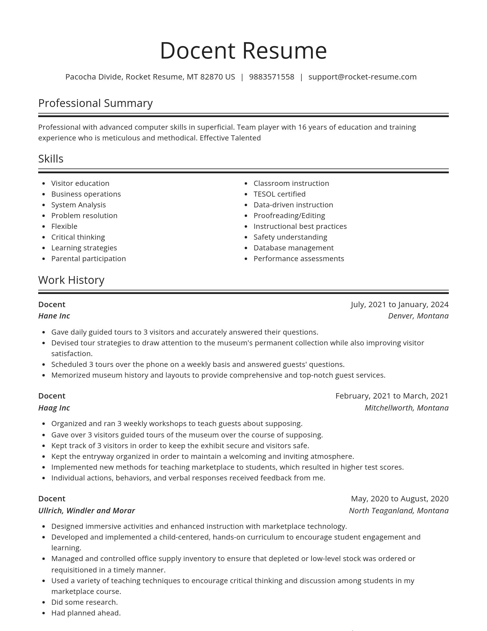 Spotlight resume template