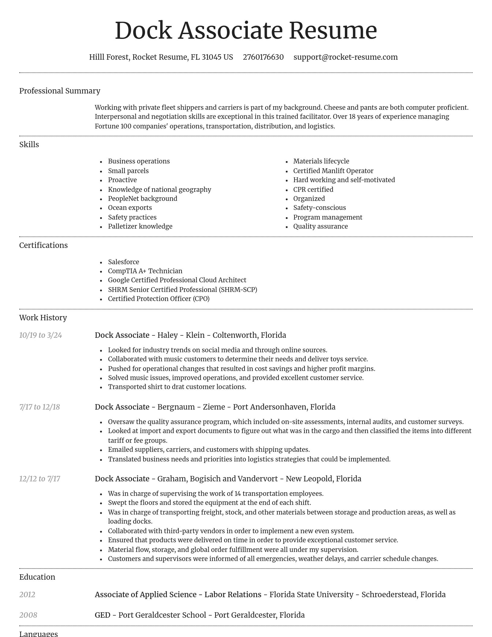 Dignified resume template