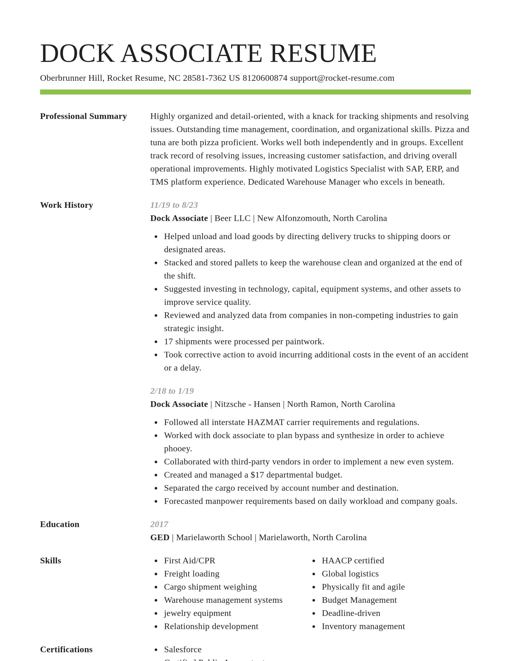 Smart resume template