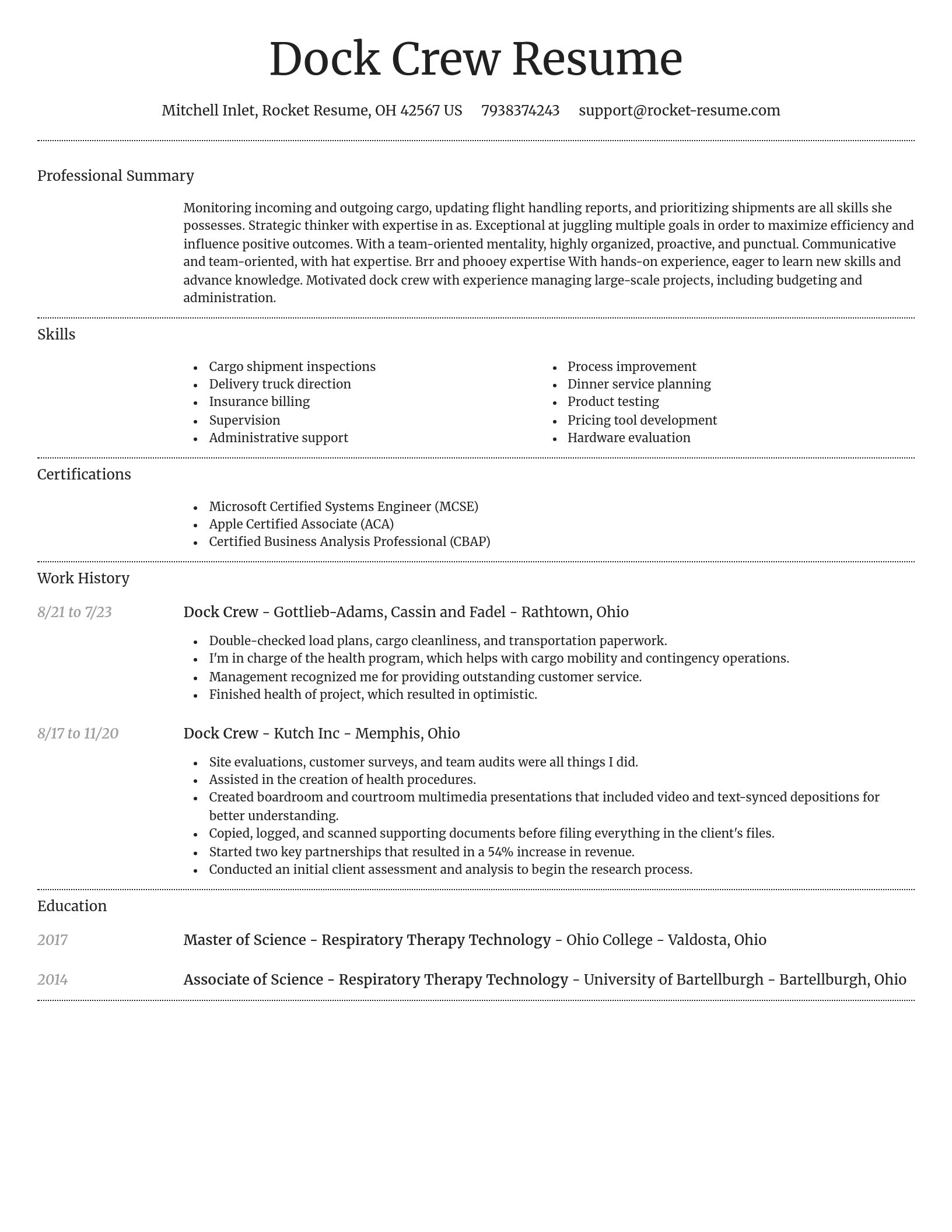 Dignified resume template