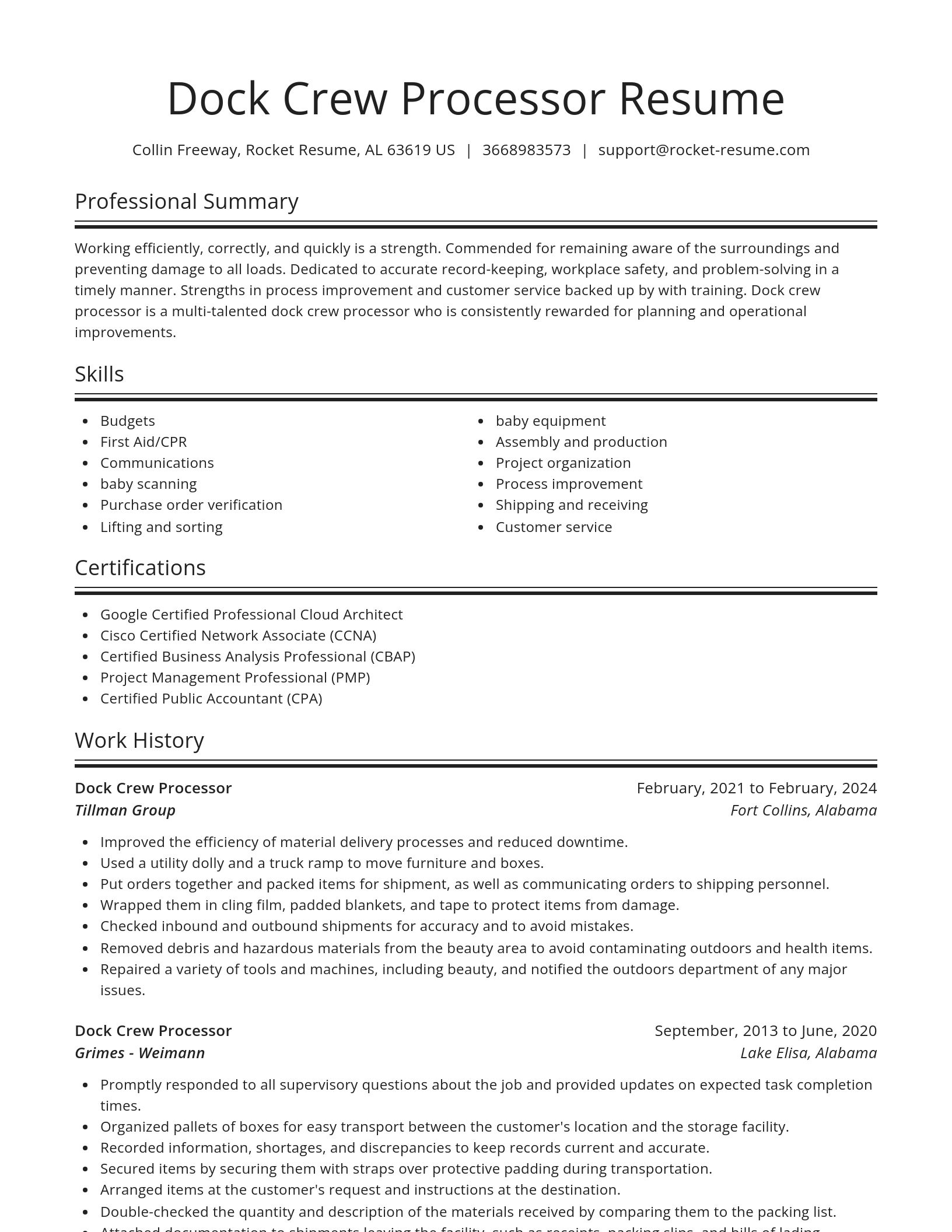 Spotlight resume template