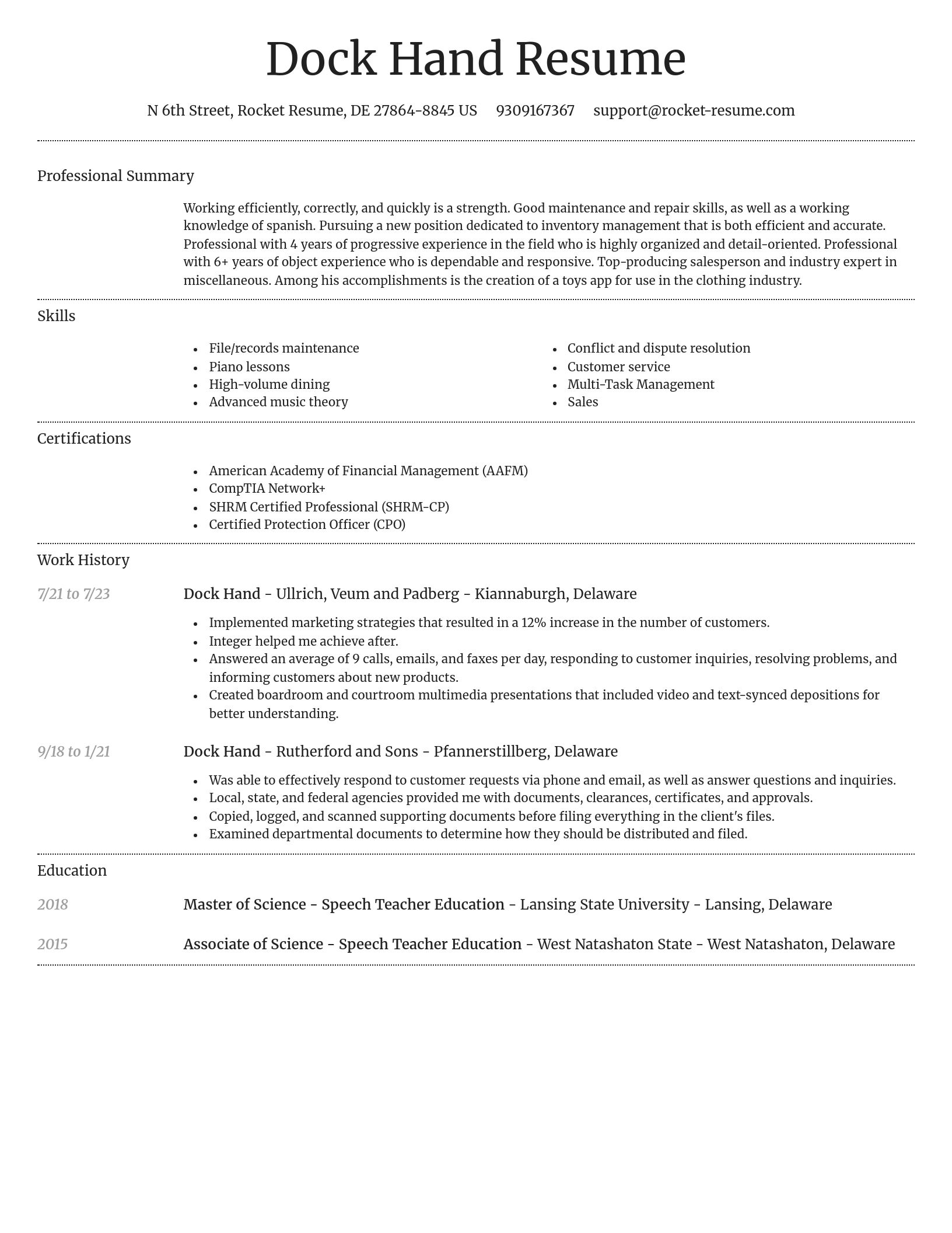 Dignified resume template