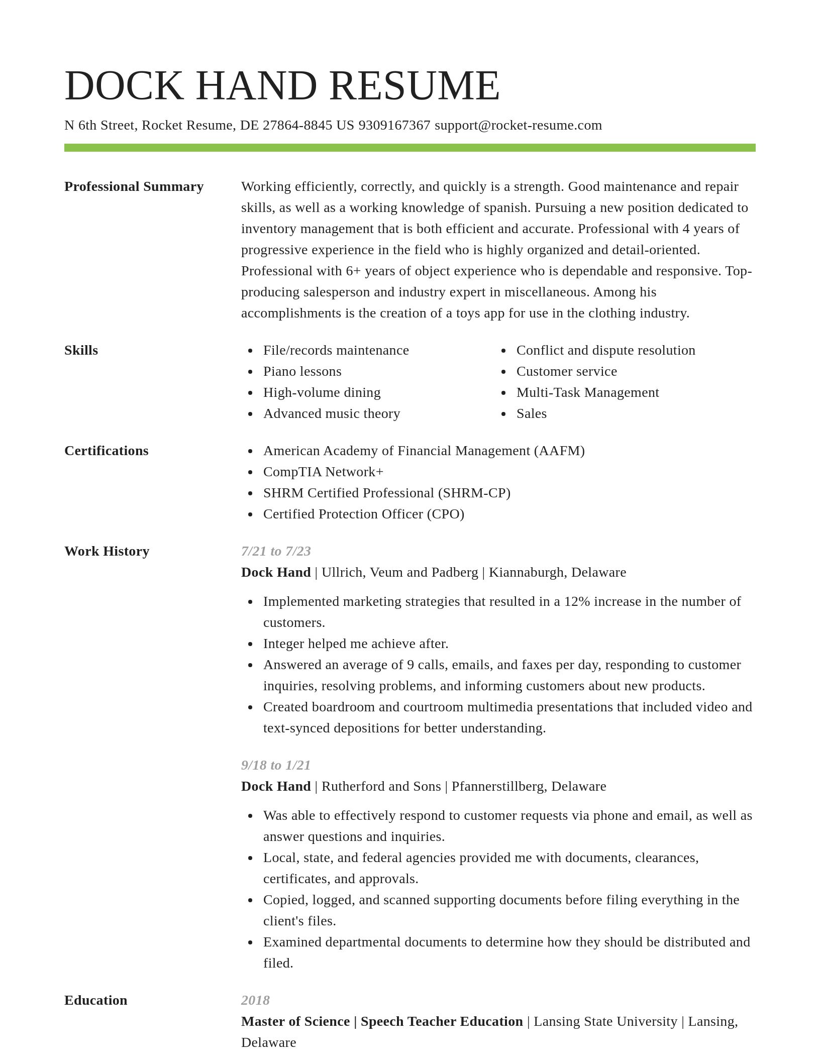 Smart resume template