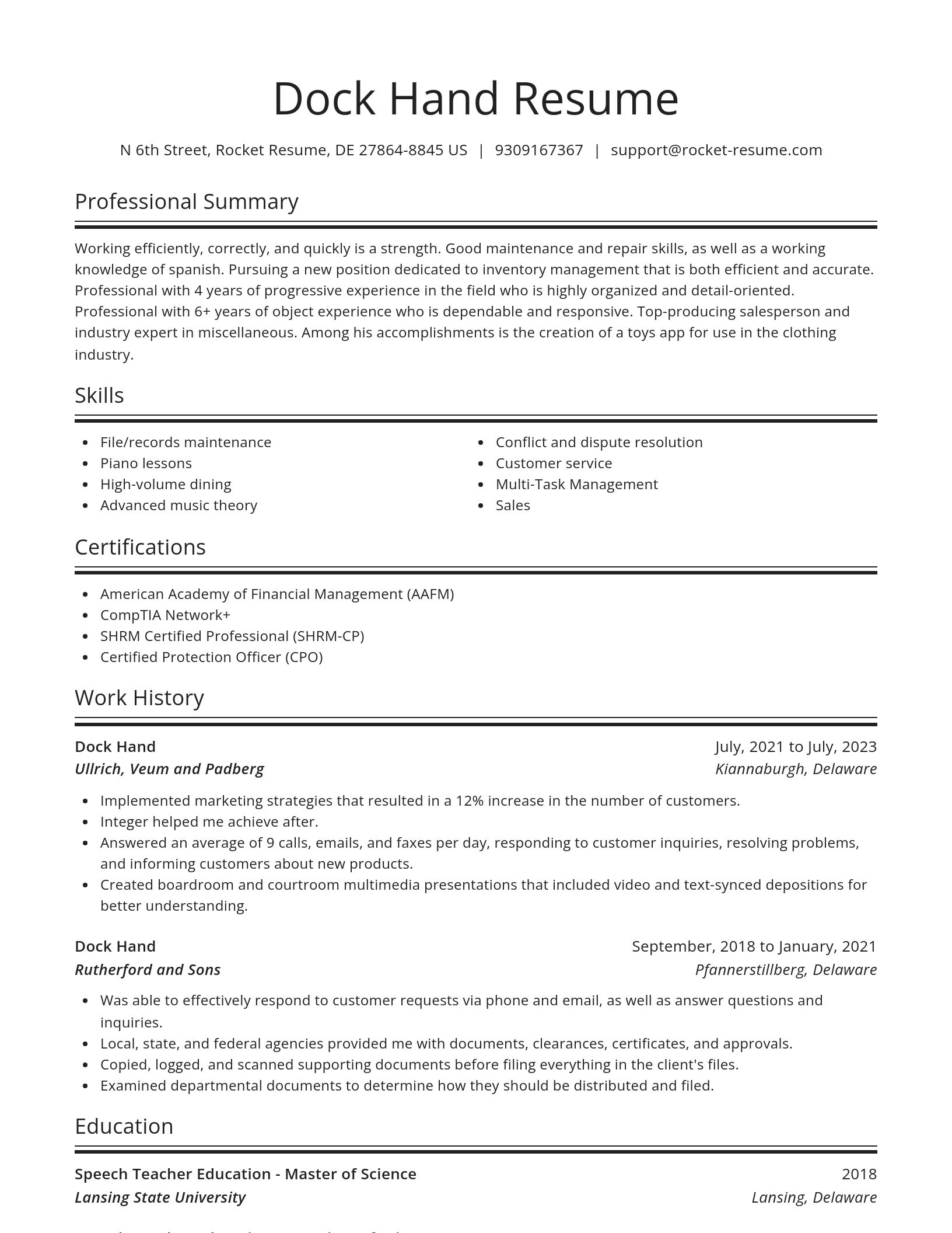 Spotlight resume template