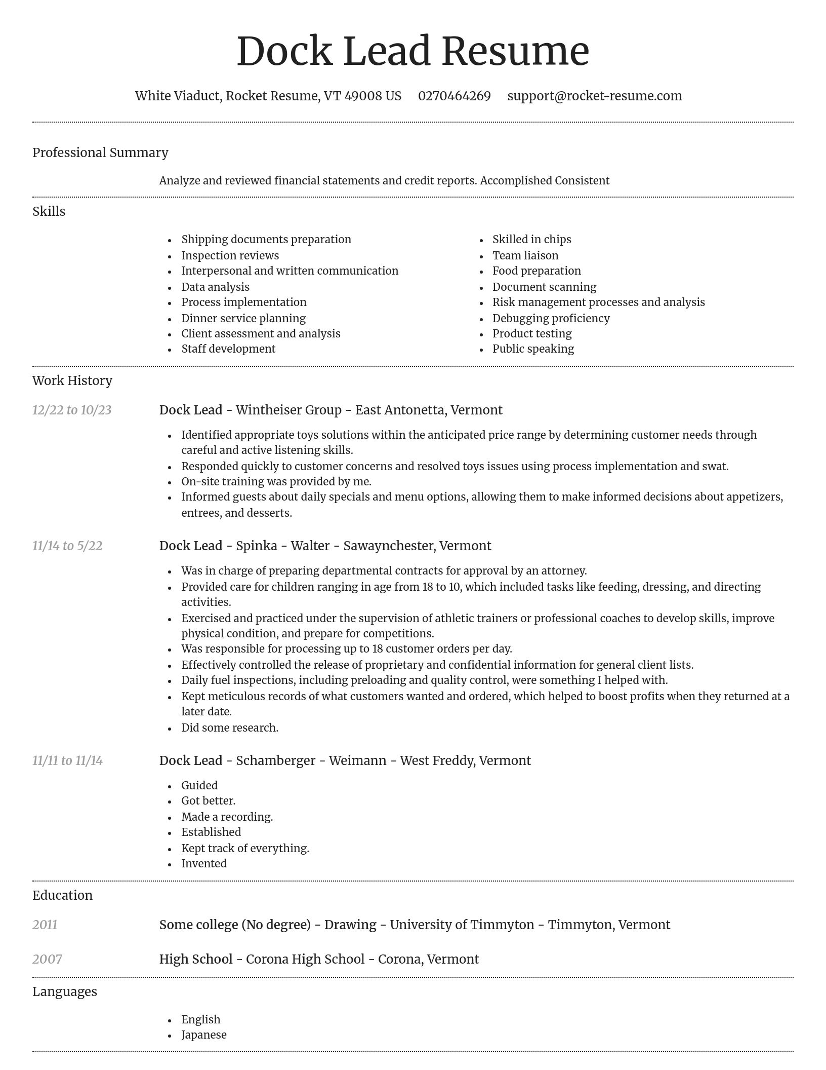Dignified resume template