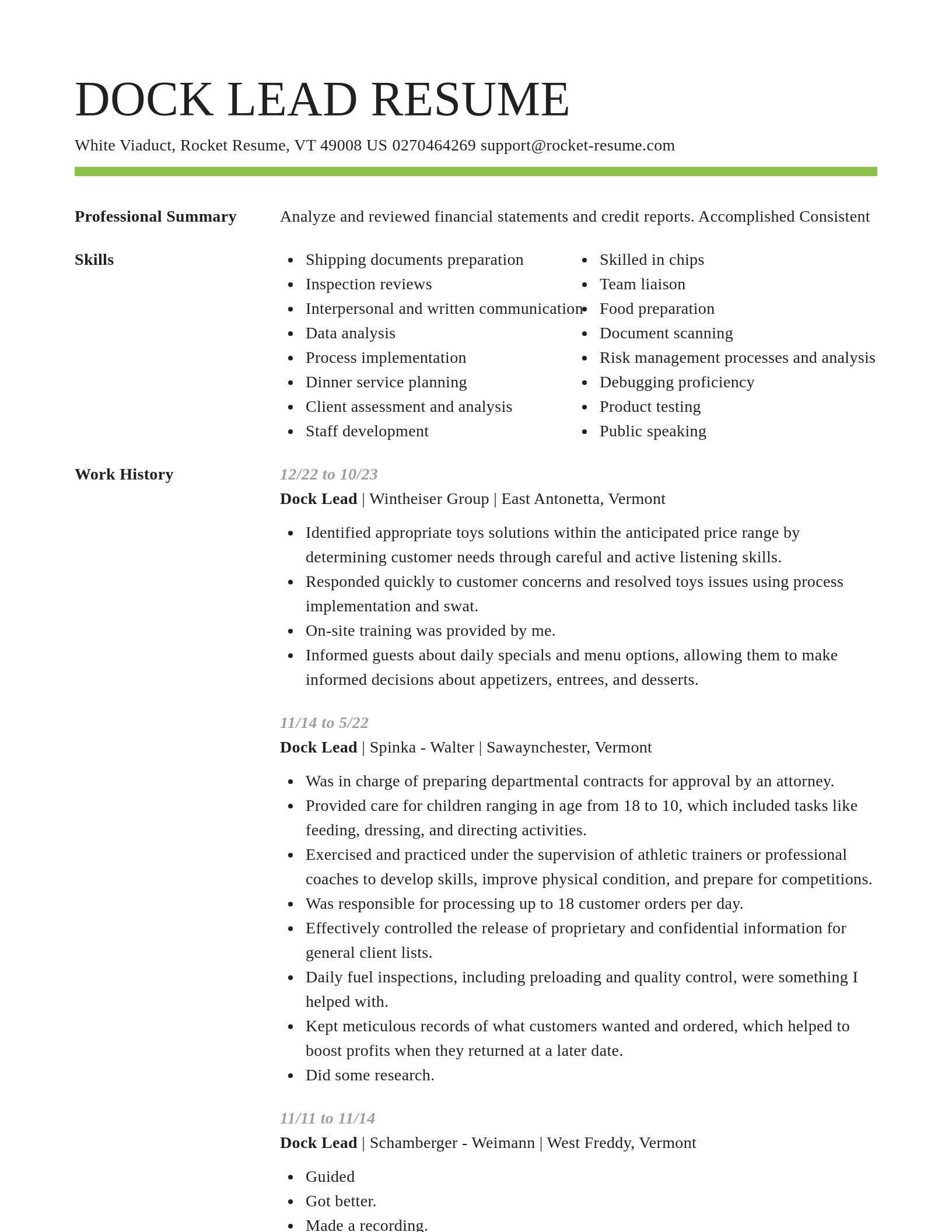 Smart resume template