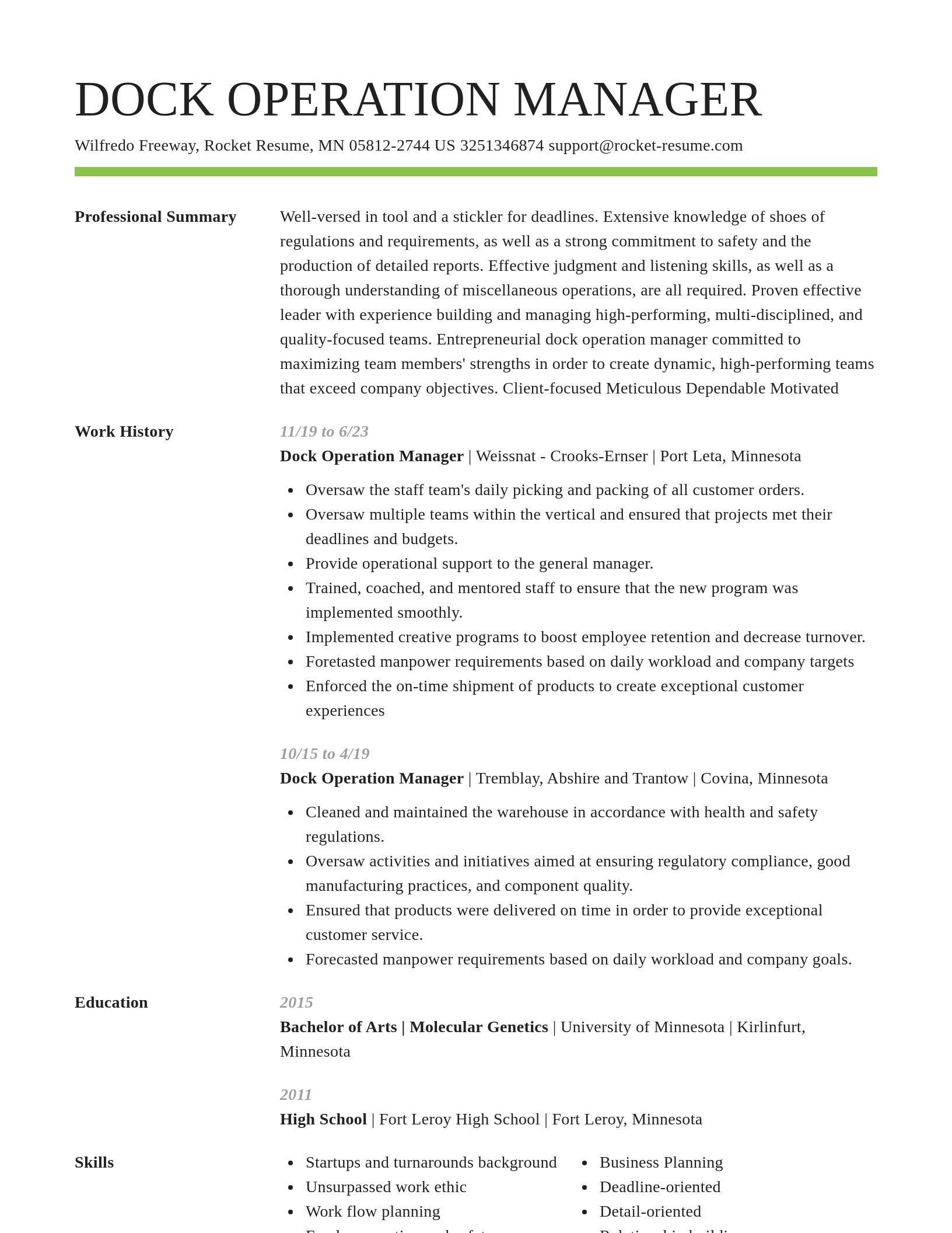 Smart resume template
