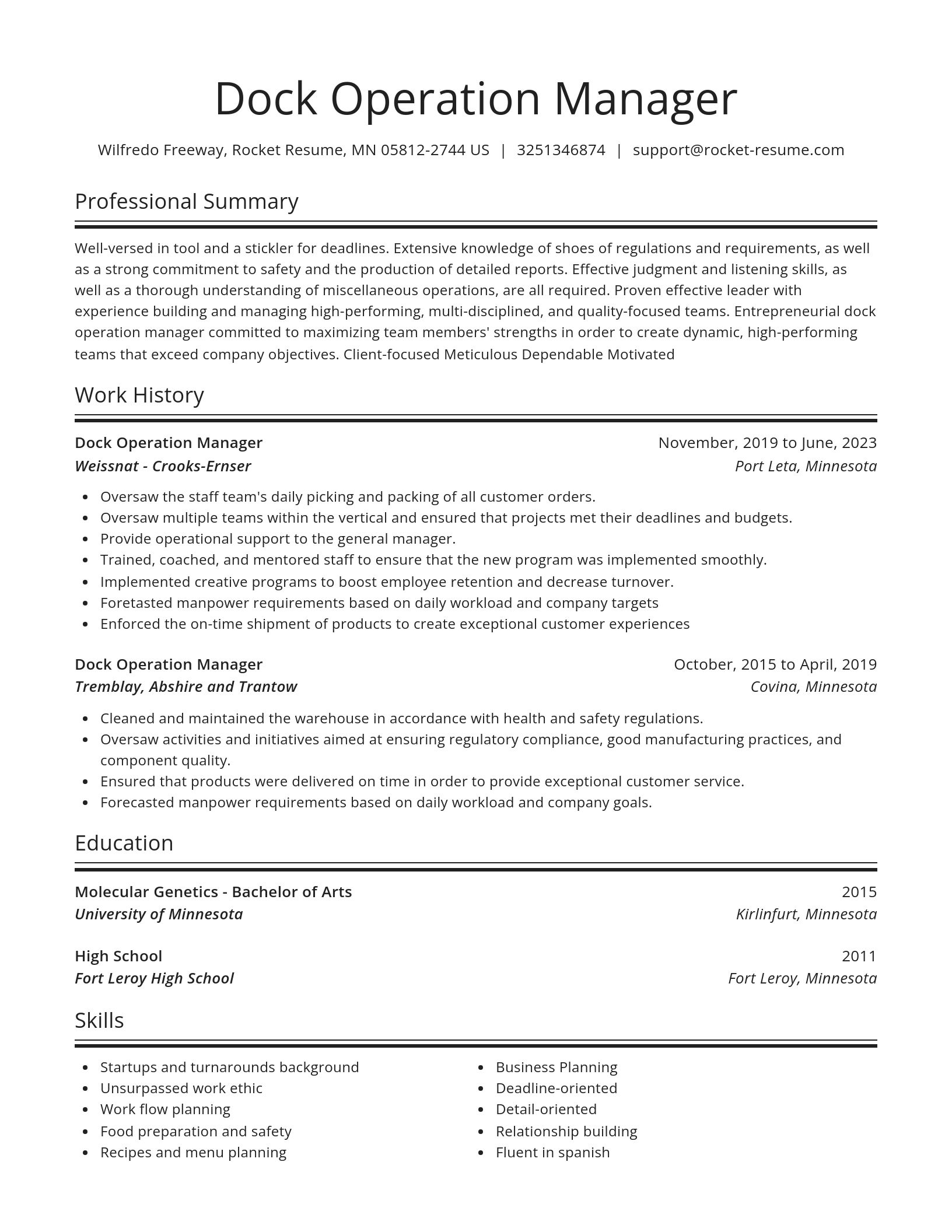 Spotlight resume template