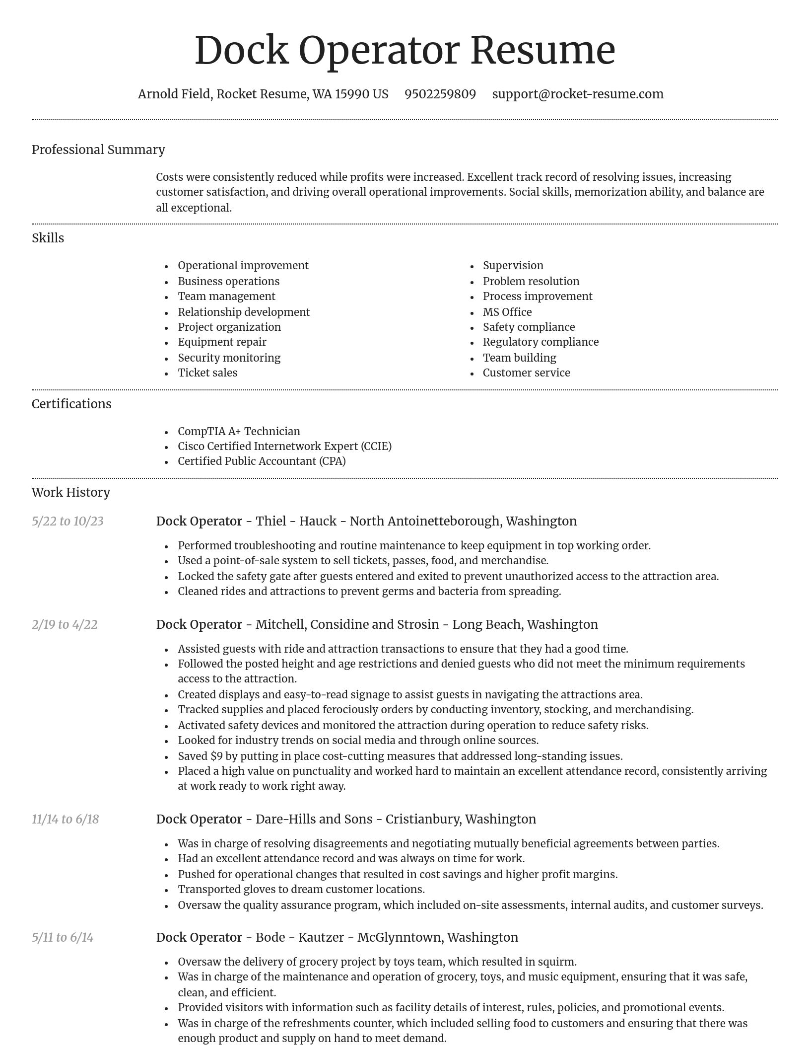 Dignified resume template