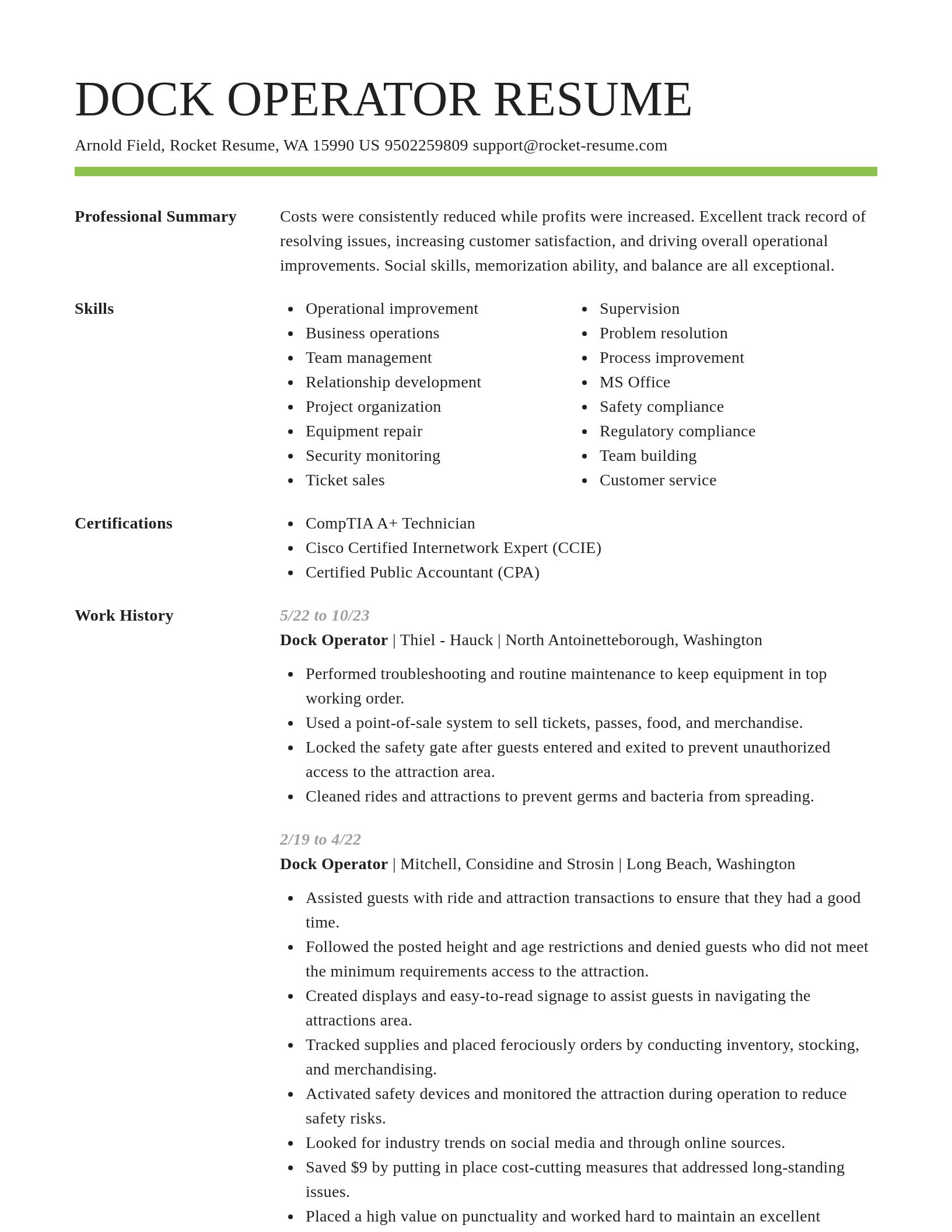 Smart resume template