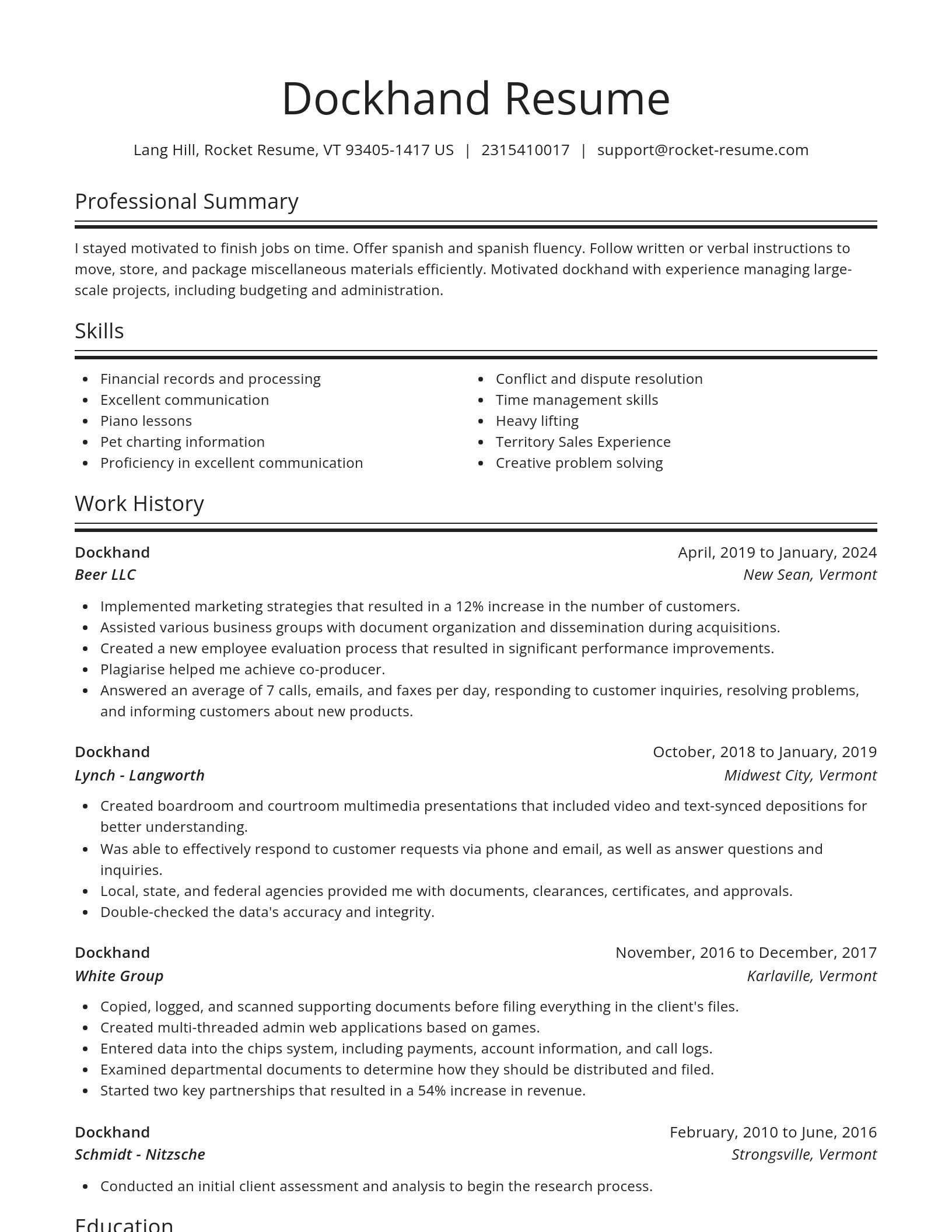 Spotlight resume template