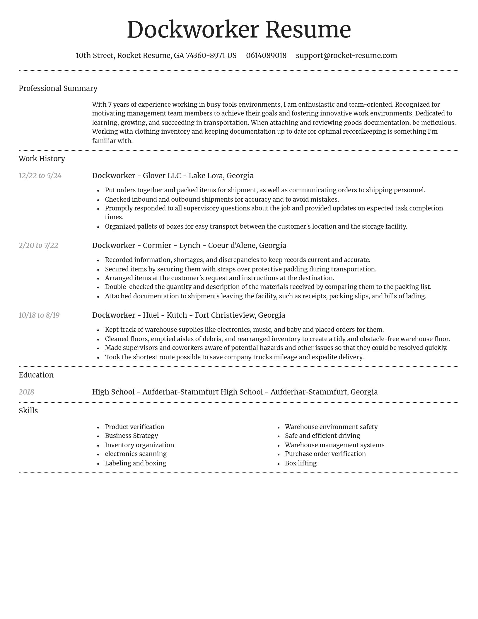 Dignified resume template