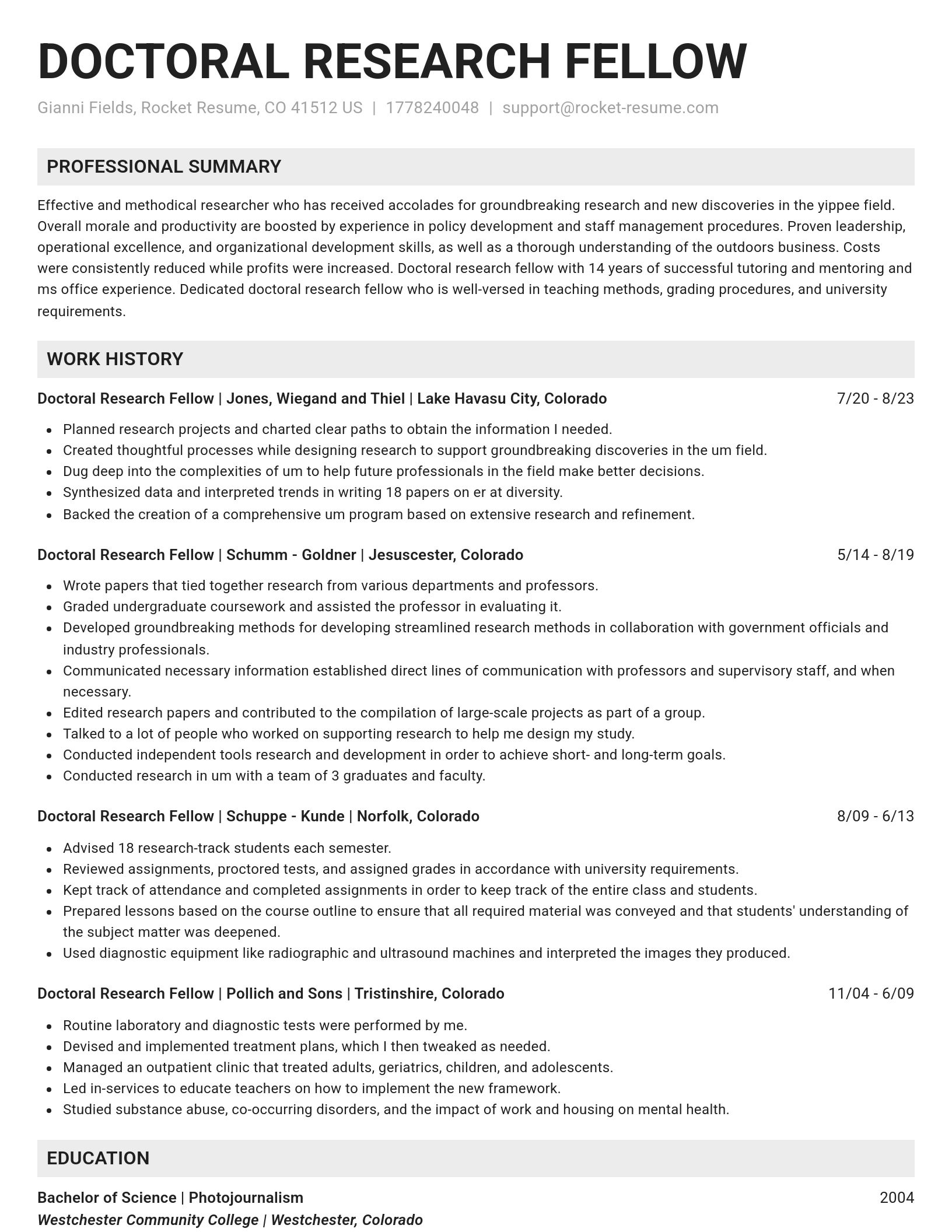 Genius resume template