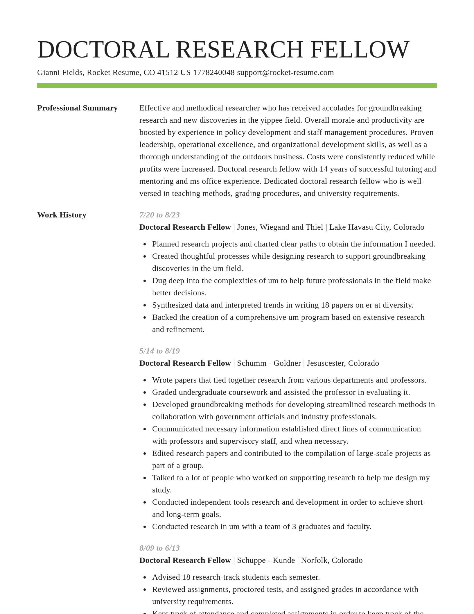 Smart resume template